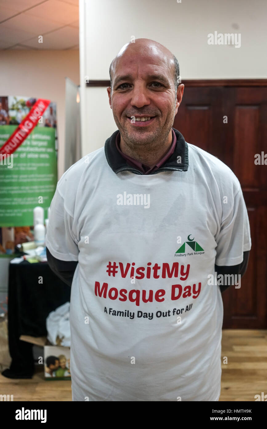 London,England, UK. 5th Feb 2017. Visitors at Finsbury Park Mosque in north London, during a national #VisitMyMosque day organised by the Muslim Council of Britain, where British mosques opened their doors to the general public.  by See Li Stock Photo