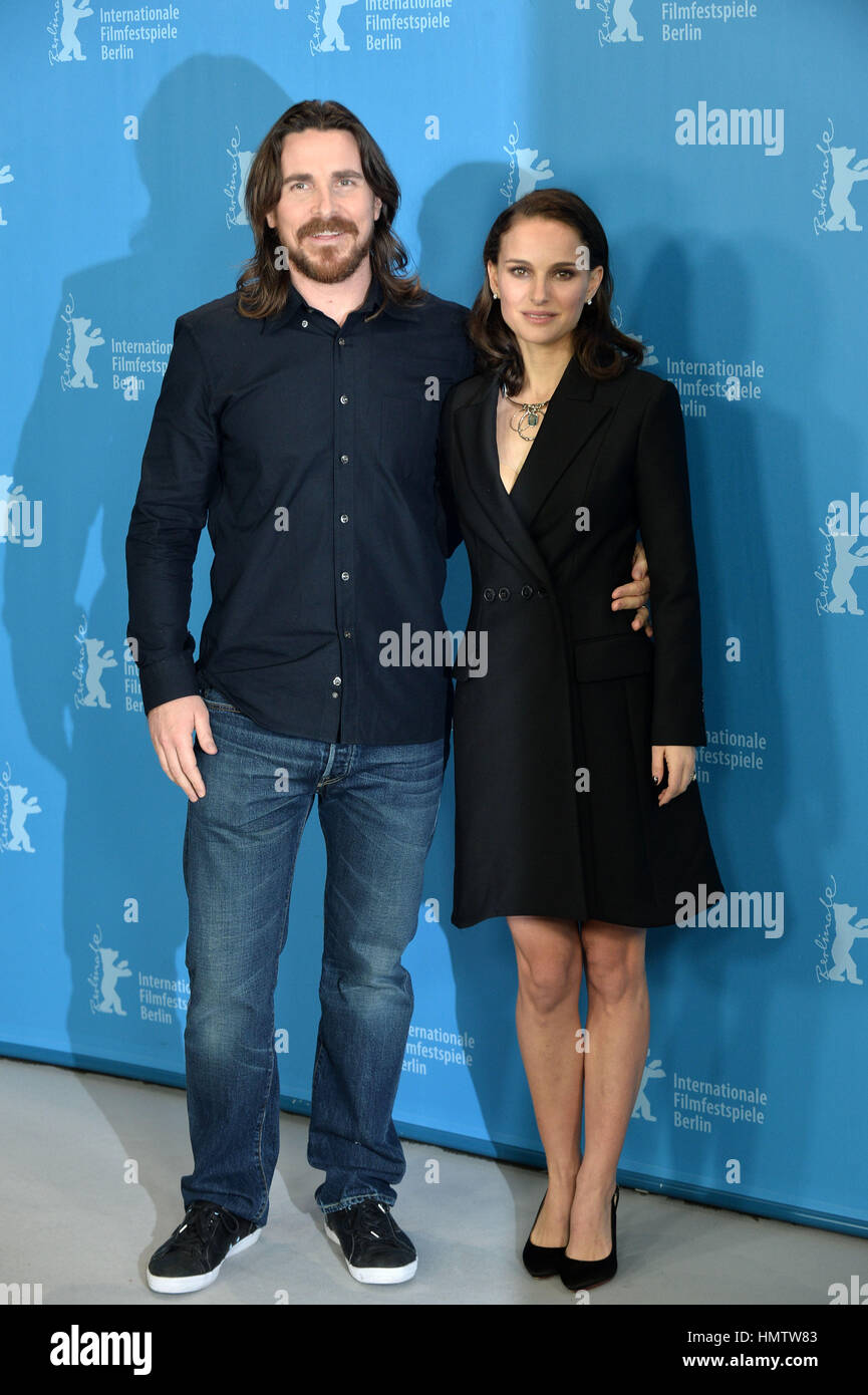 Berlin, Germany. 8th Feb, 2015. 08 February 2015 - Berlin, Germany - Christian Bale, Natalie Portman. ''Knight of Cups'' Photocall during the 65th Berlinale Film Festival at Grand Hyatt Hotel. Photo Credit: Timm/face to face/AdMedia Credit: Timm/AdMedia/ZUMA Wire/Alamy Live News Stock Photo