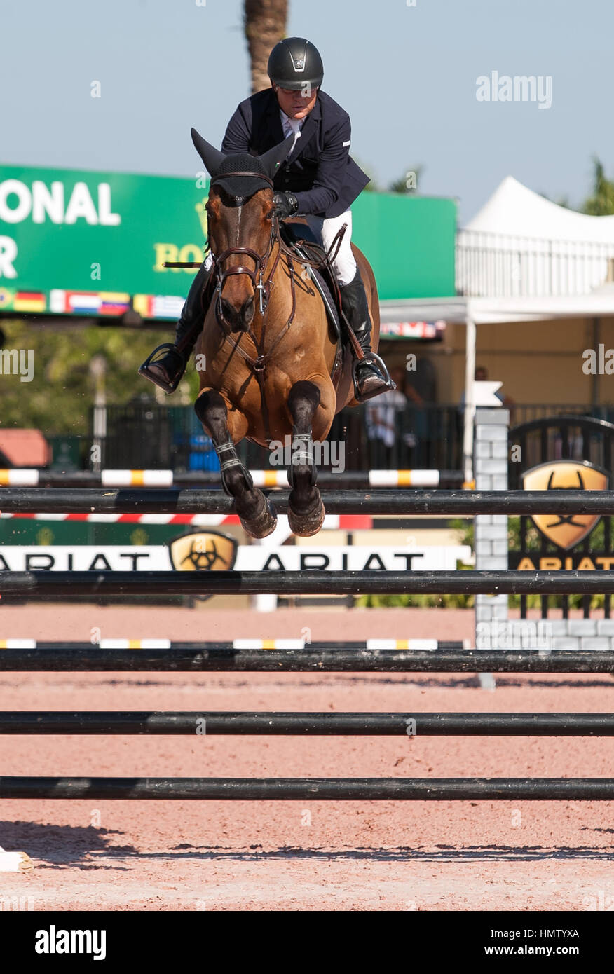 Wellington, USA. 4th Feb, 2017. Jeffery Welles rides during the SUNCAST ...