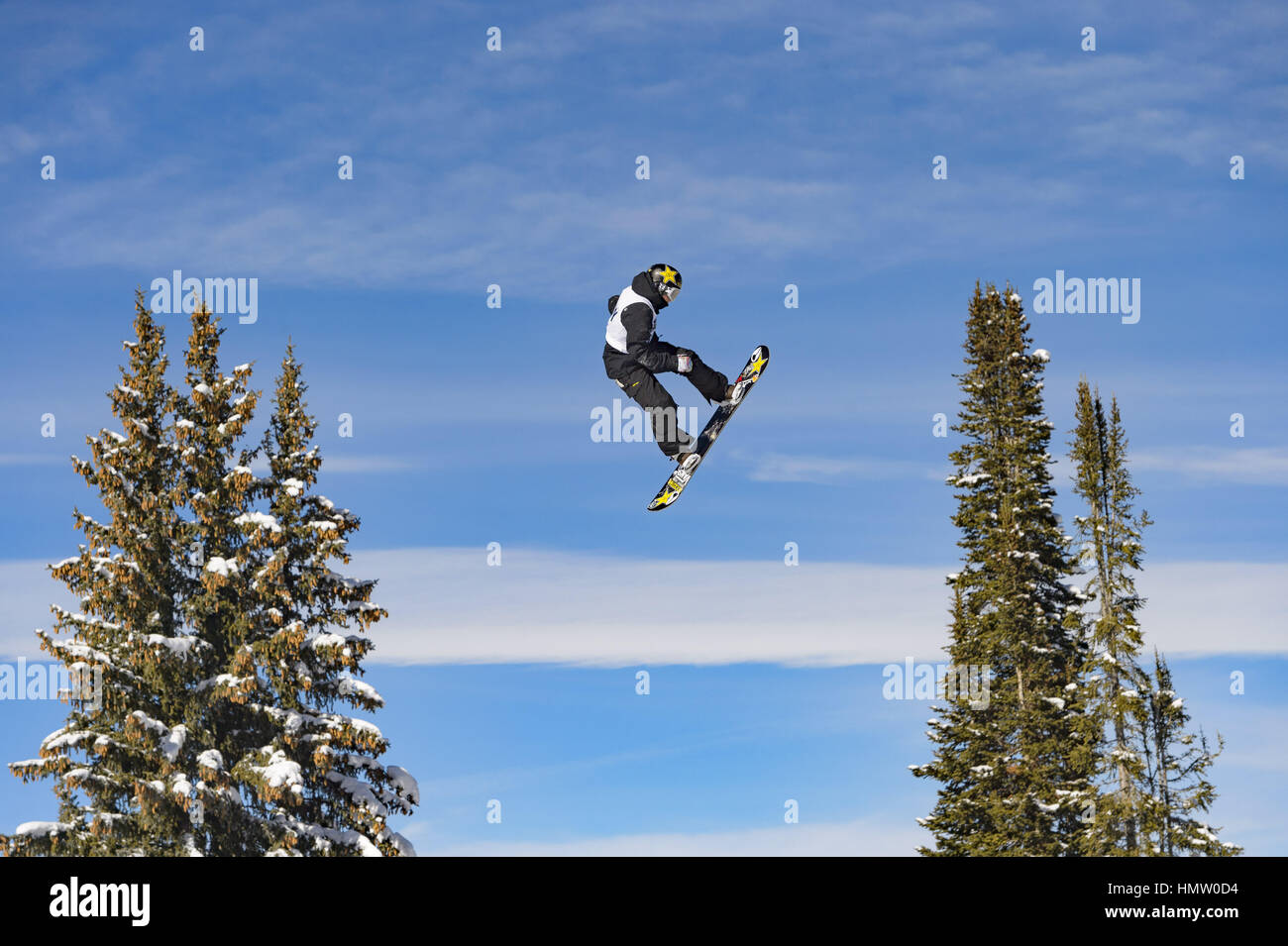 Aspen, Colorado, USA. 28th Jan, 2017. Aspen CO, U.S. - CHERYL MAAS flies through the air during the Women's Snowboard Slopestyle Final on day 3 of the of Winter X Games 2017 at Colorado's Buttermilk Mountain. Credit: Marshall Foster/ZUMA Wire/Alamy Live News Stock Photo