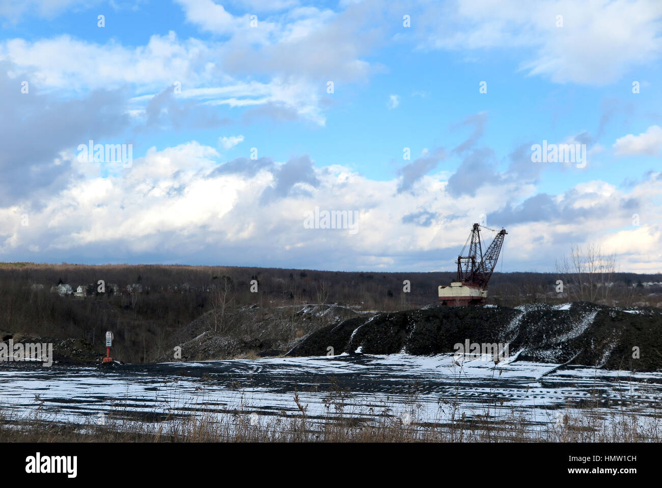 Hazleton, Us. 02nd Feb, 2017. An old excavator can be seen in the coalmining area in Hazleton, Pennsylvania, US. The city has many citizens of Latin American descent. It sits within a district where resident overwhelmingly voted for the Republican Donald Trump. Photo: Maren Hennemuth/dpa/Alamy Live News Stock Photo