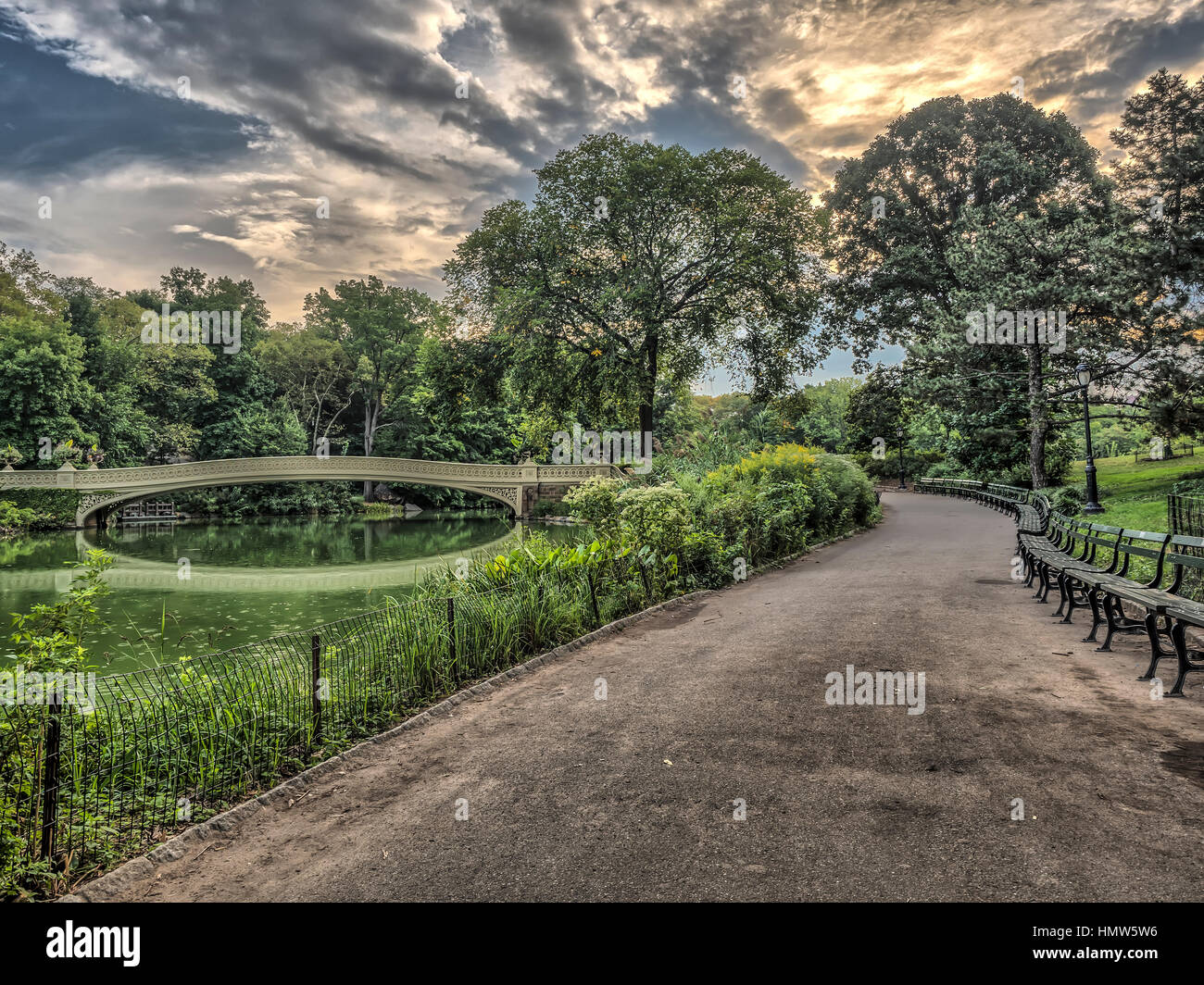 The Bow Bridge is a cast iron bridge located in Central Park, New York ...