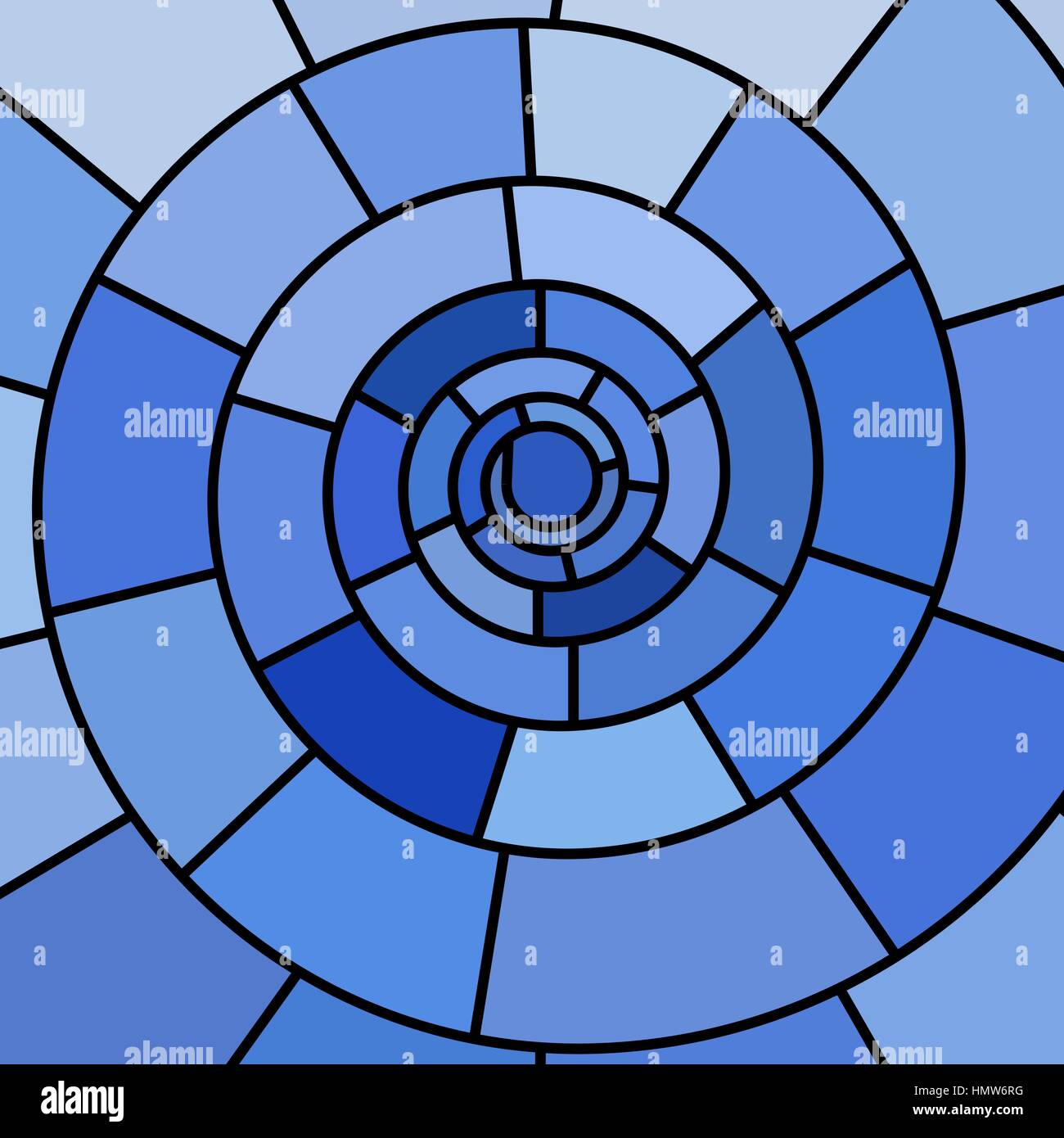 abstract vector stained-glass mosaic background - blue spiral Stock ...