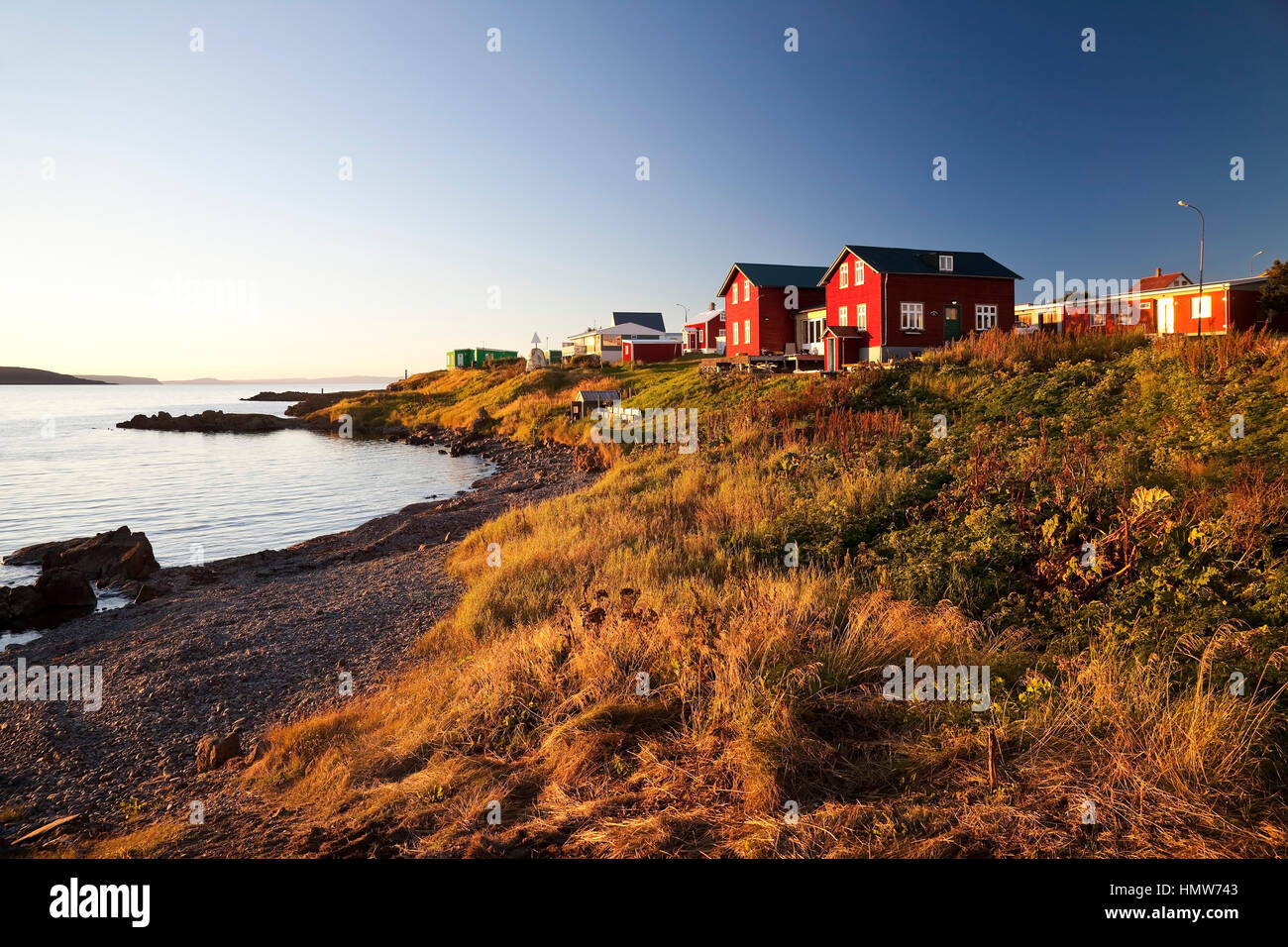 Red houses, Hvammstangi, Iceland Stock Photo Alamy