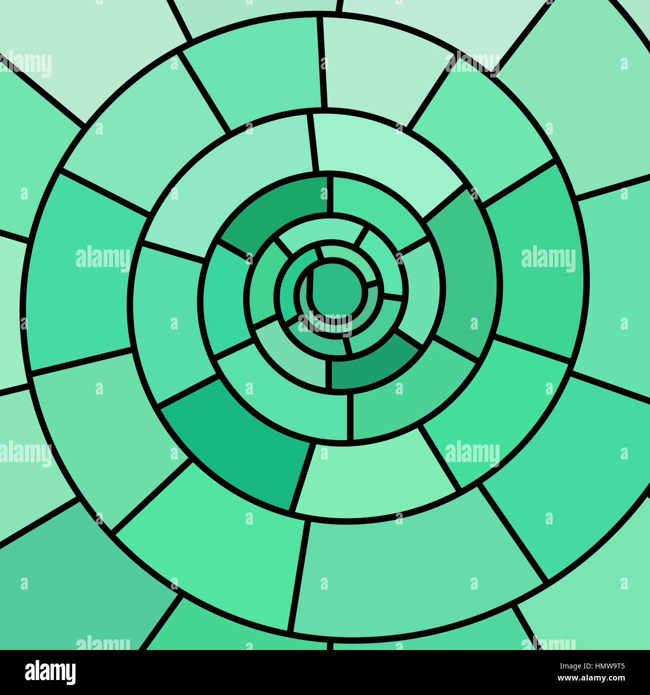 abstract vector stained-glass mosaic background - teal spiral Stock ...