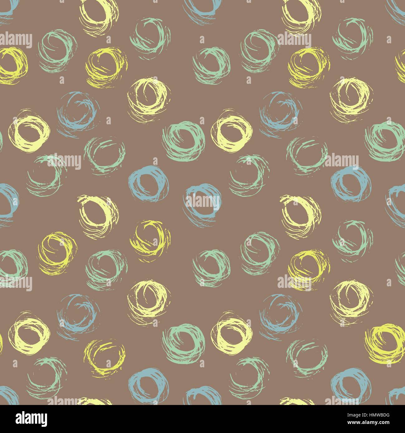 Seamless pattern with hand drawn grunge circles. Ink illustration Stock ...