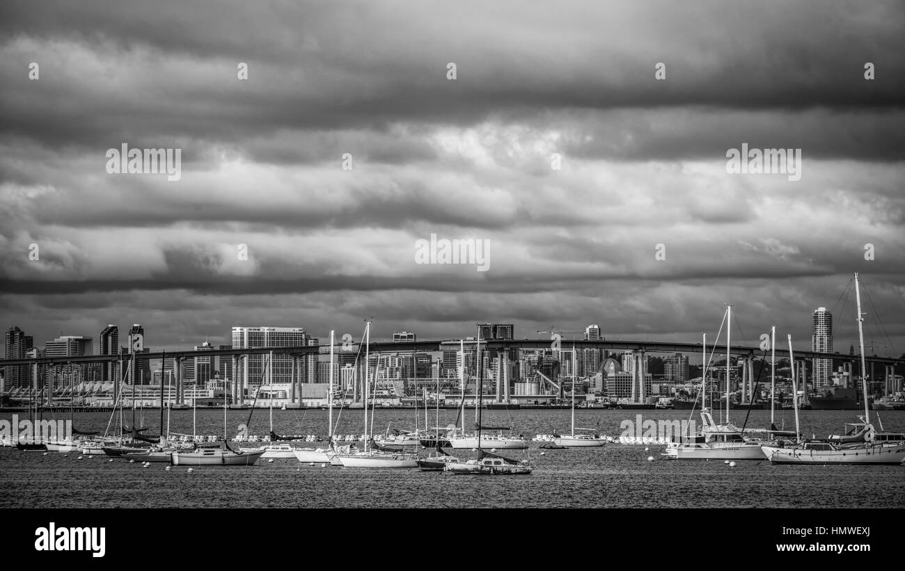 A stormy January day in San Diego, California. Stock Photo