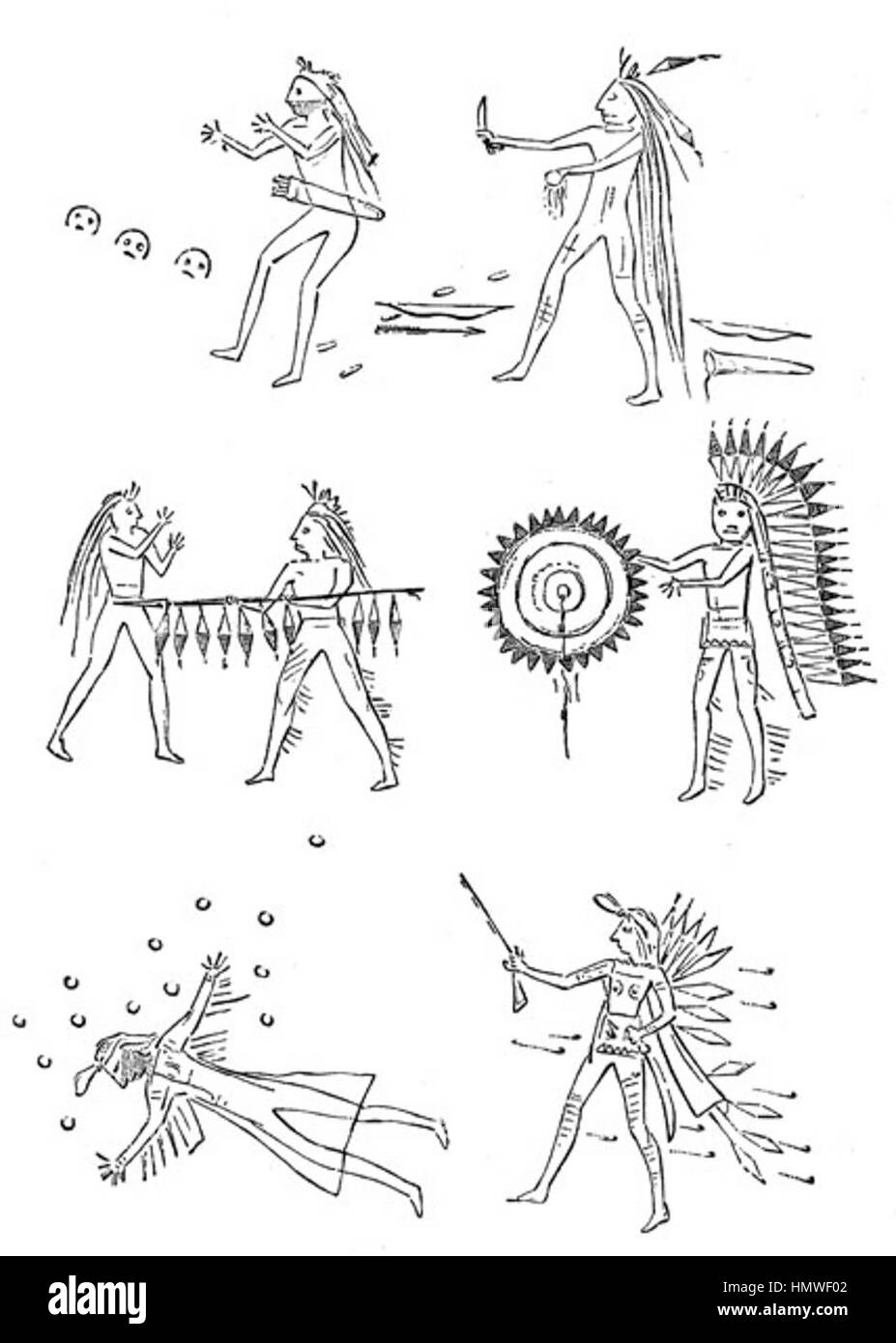 NATIVE AMERICAN DRAWINGS ROBE OF MAHTOTOHPA, MANDAN CHIEF 2 Stock