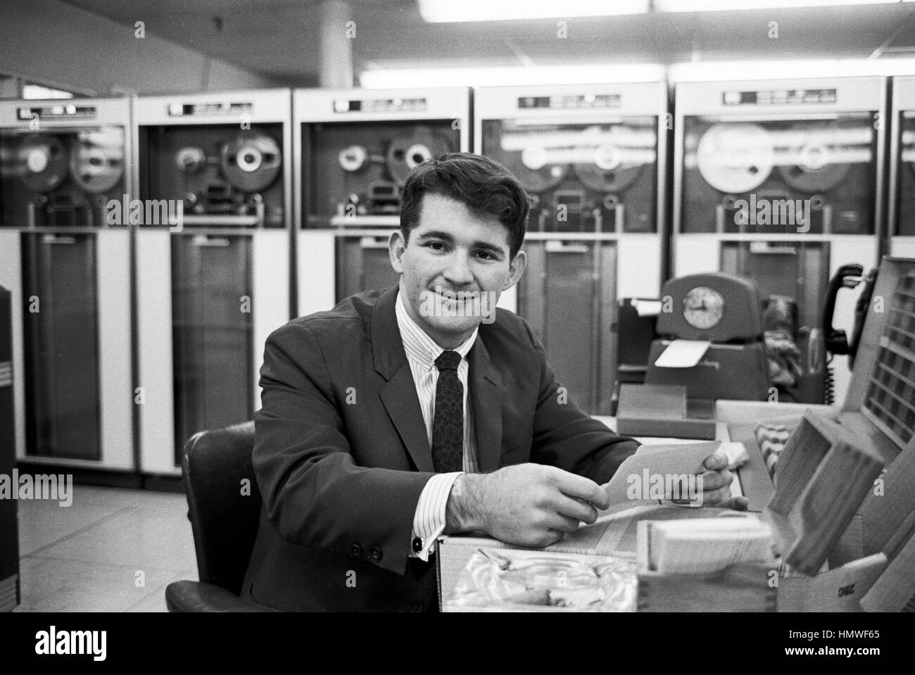 Jeff Tarr, a co-founder of Operation Match, a computer dating service based in Cambridge, Massachusetts, in 1965. Operation Match was among the first computer dating services, in what today would be called a tech startup company. Stock Photo