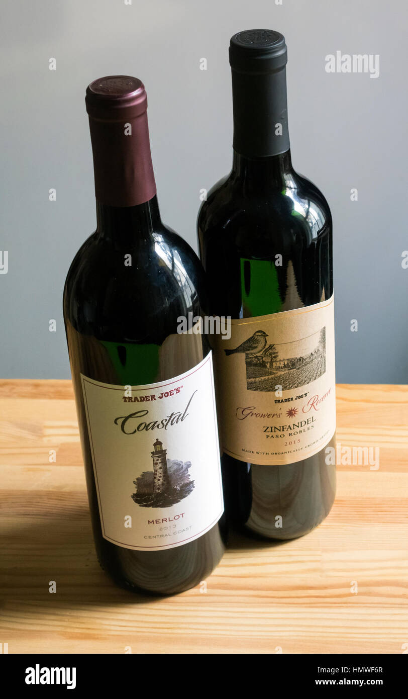 Trader Joe's budget red wines Stock Photo Alamy