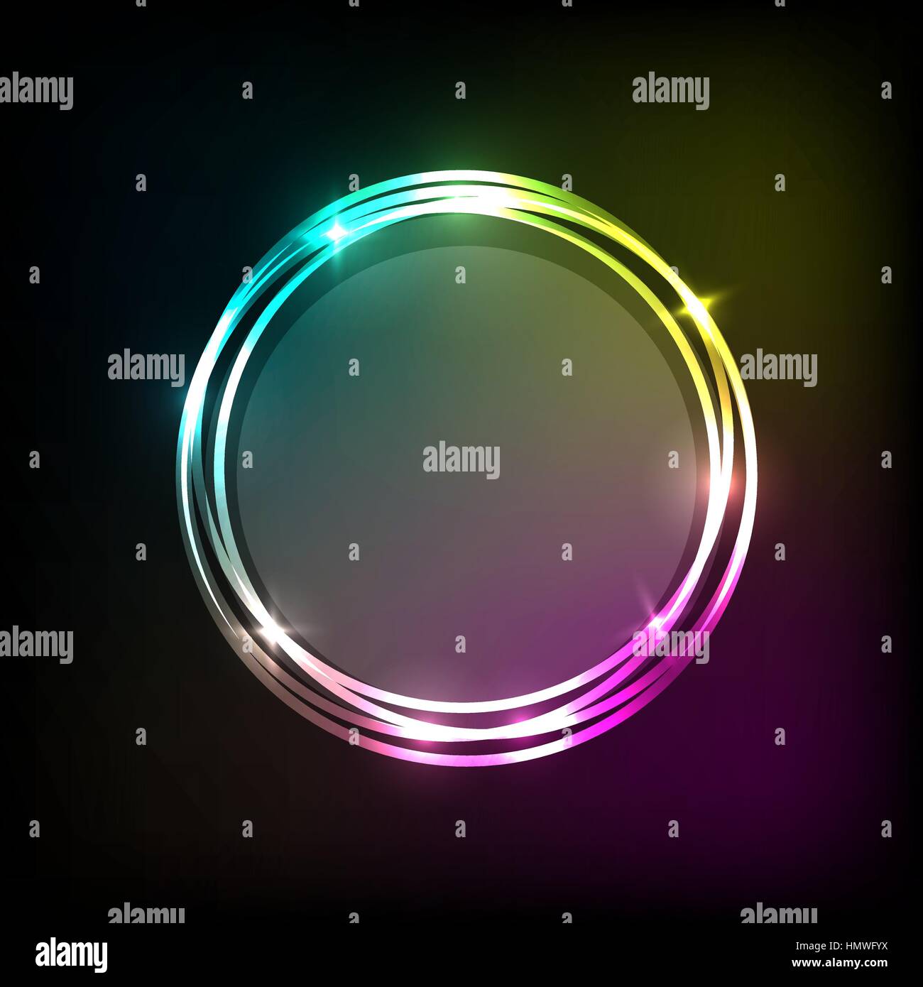 Abstract background with colorful neon circles banner, stock vector ...