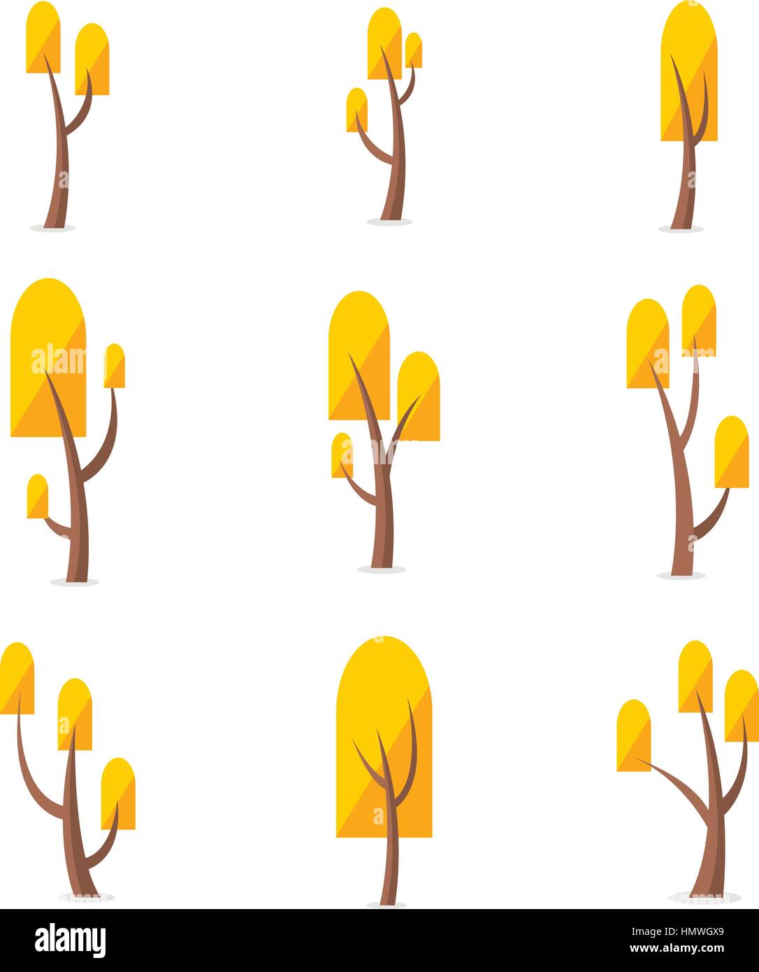 Illustration of tree set vector flat Stock Vector Image & Art - Alamy