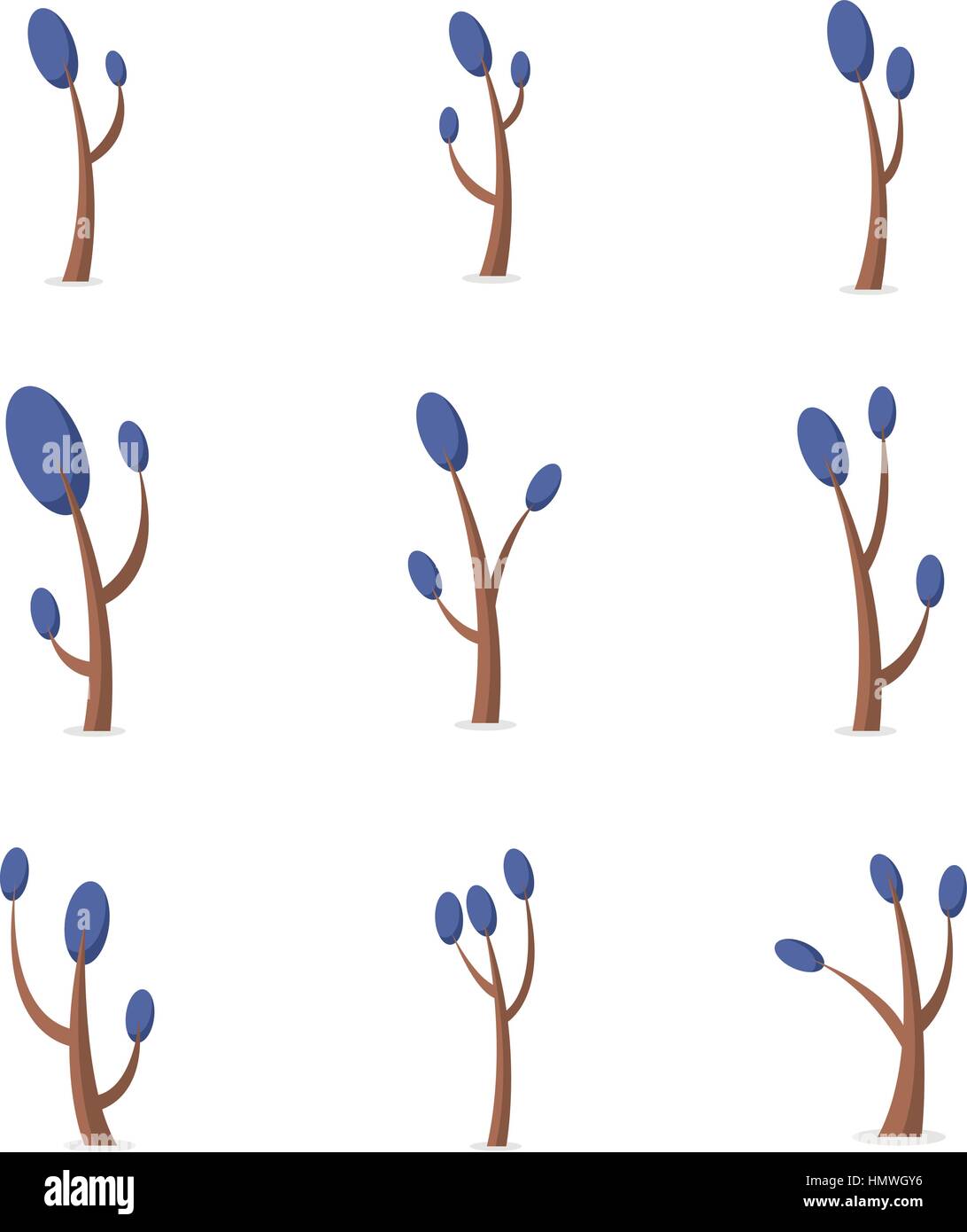 Tree set style various of vector flat Stock Vector Image & Art - Alamy