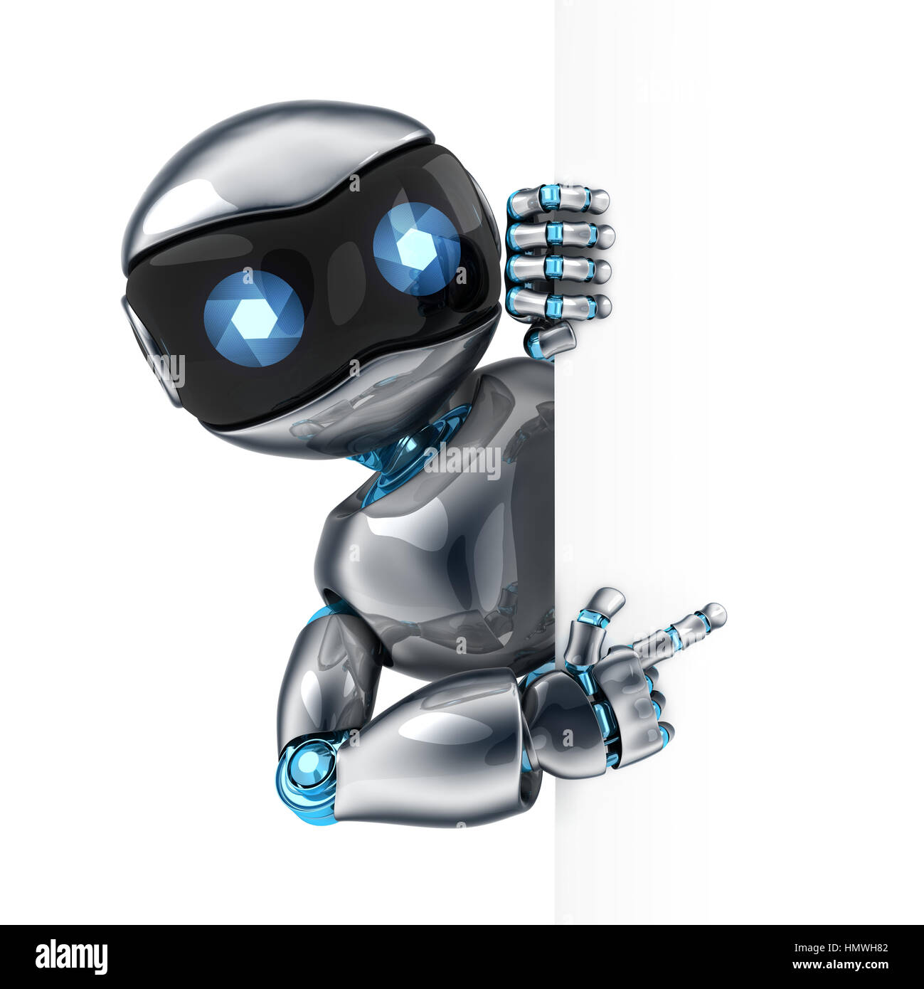 Robot and empty blank. 3d illustration Stock Photo Alamy