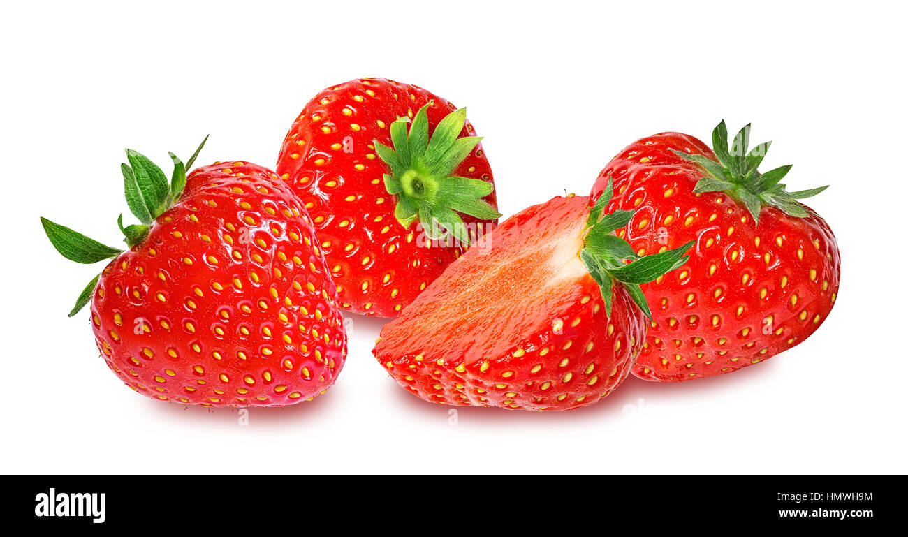 Strawberry on white background Stock Photo - Alamy