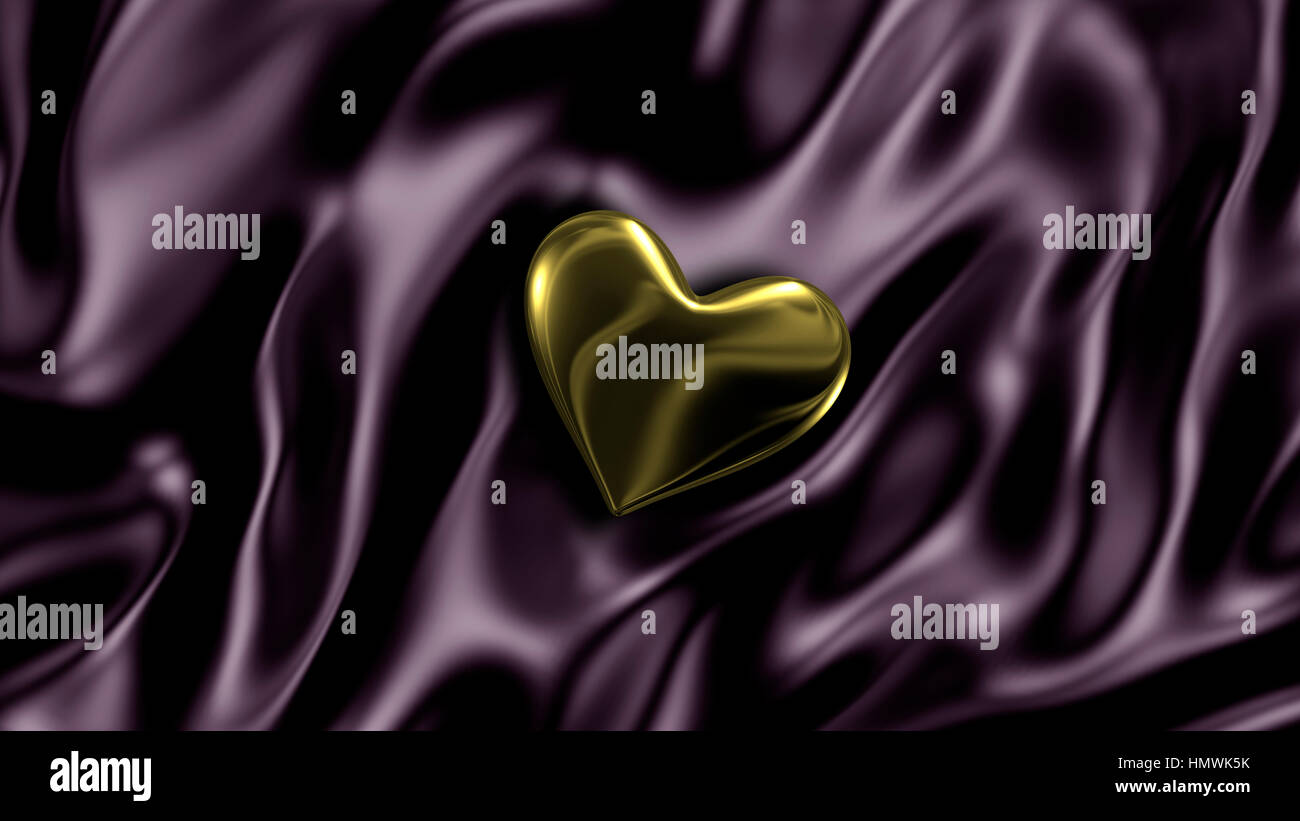 3D illustration Abstract Black background with Gold Heart Stock Photo ...
