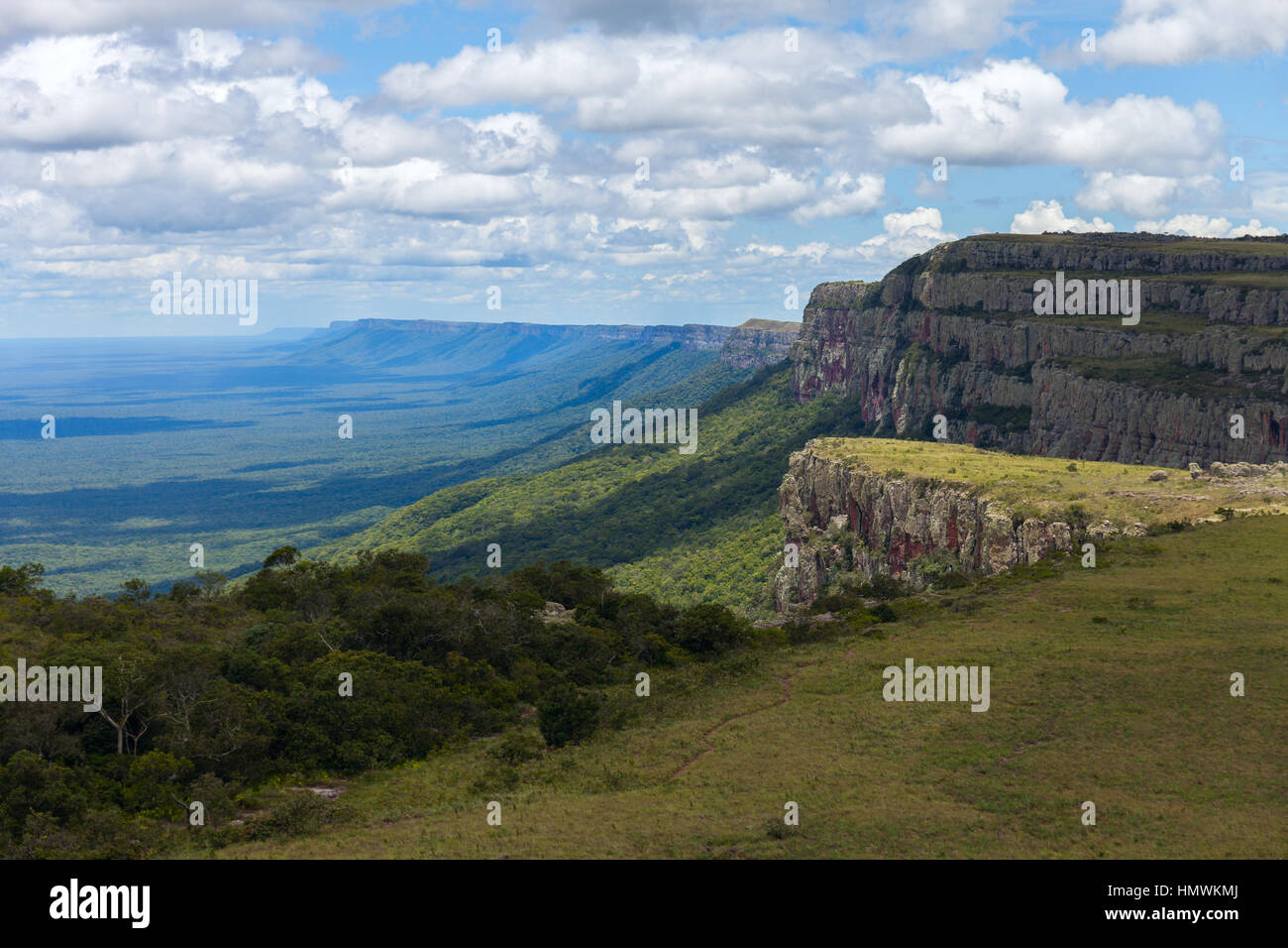 boundless expanse. view from mountains. Chiquitania. Bolivia Stock Photo