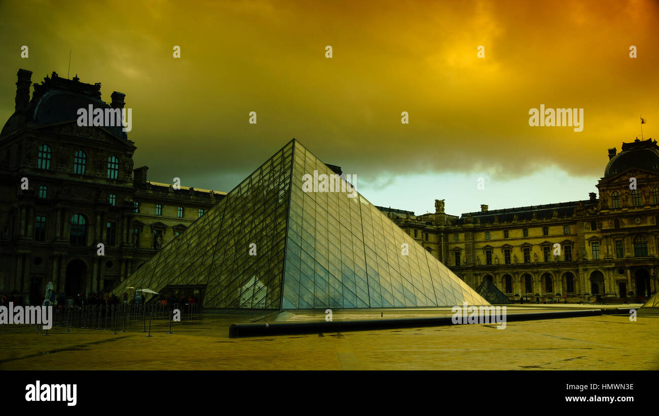 Louvre and the Pyramid.The Louvre is the most visited art museum in the