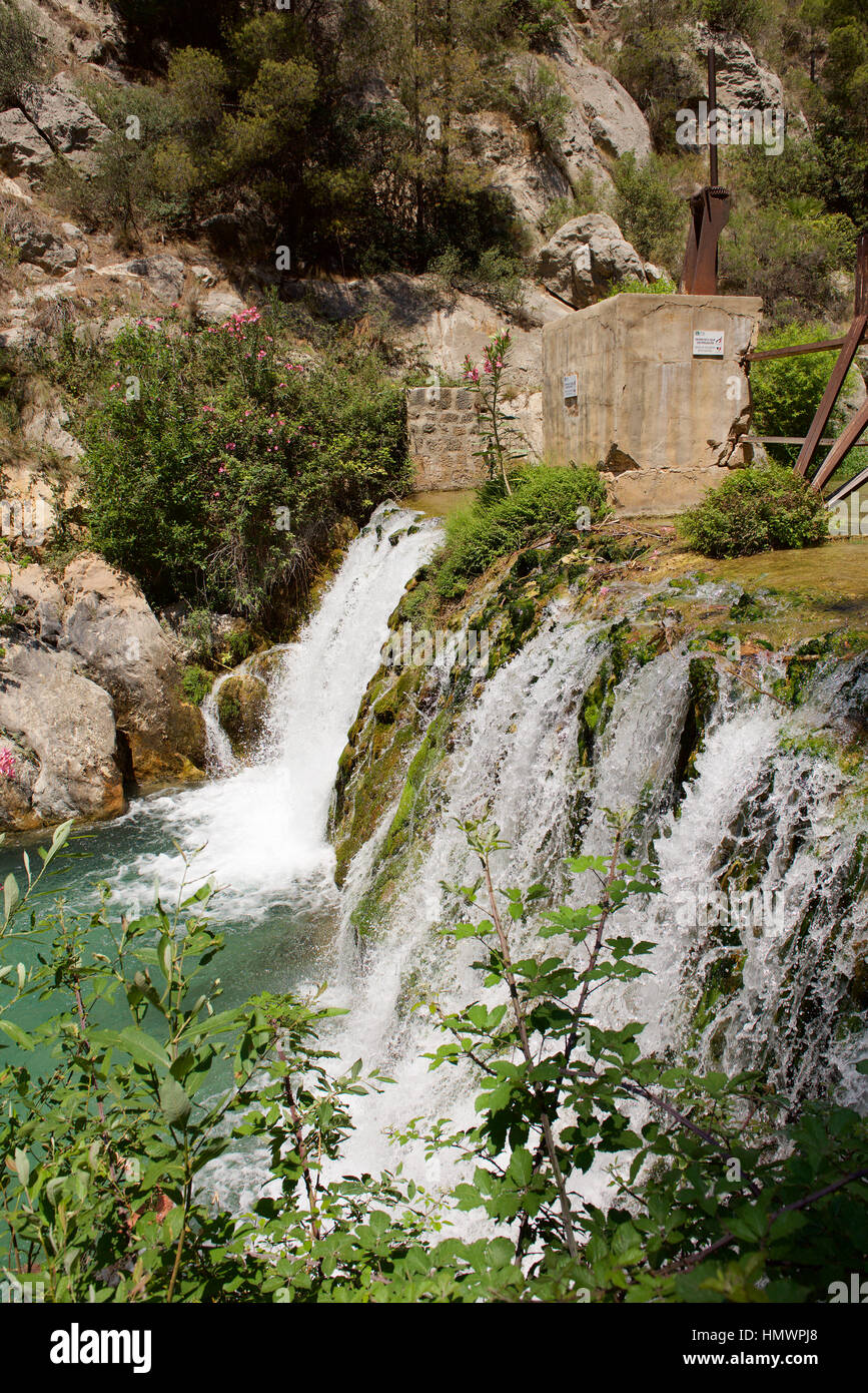 The Fuentes del Algar, Park and Waterfall, Alicante Province, Spain Stock Photo