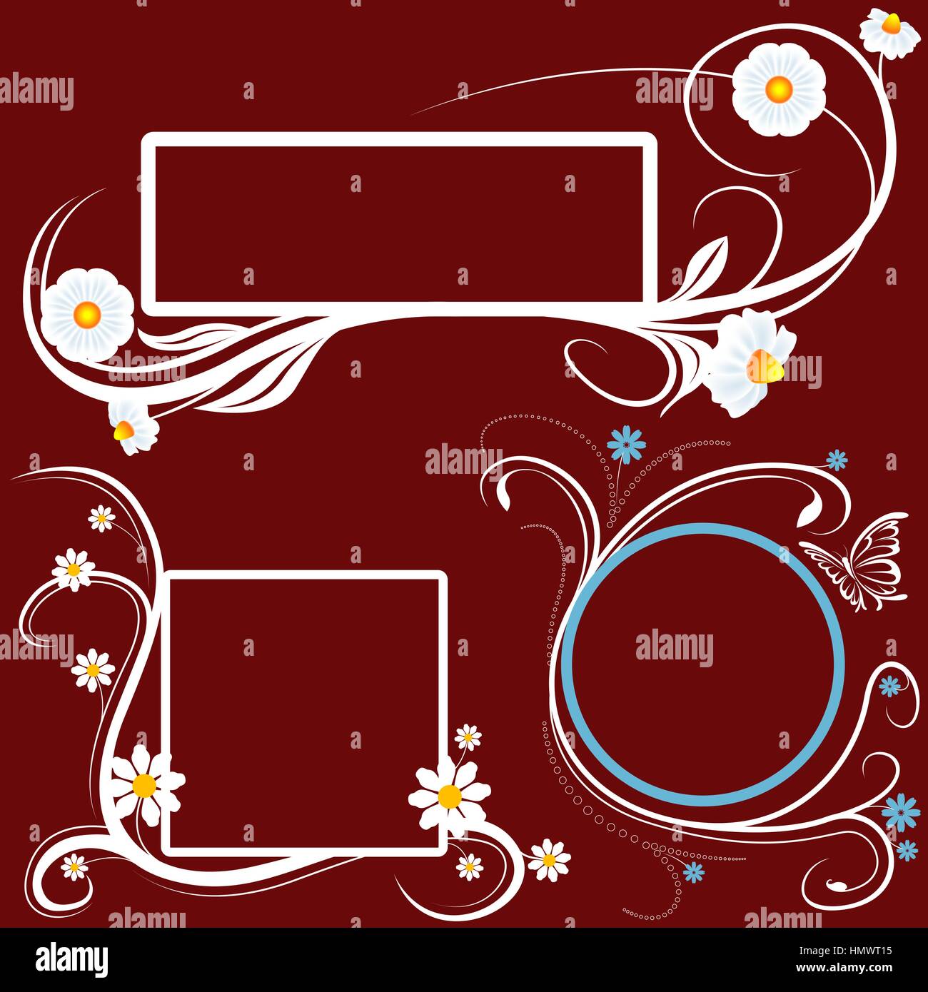 Simple Floral Frames Stock Vector Image & Art - Alamy