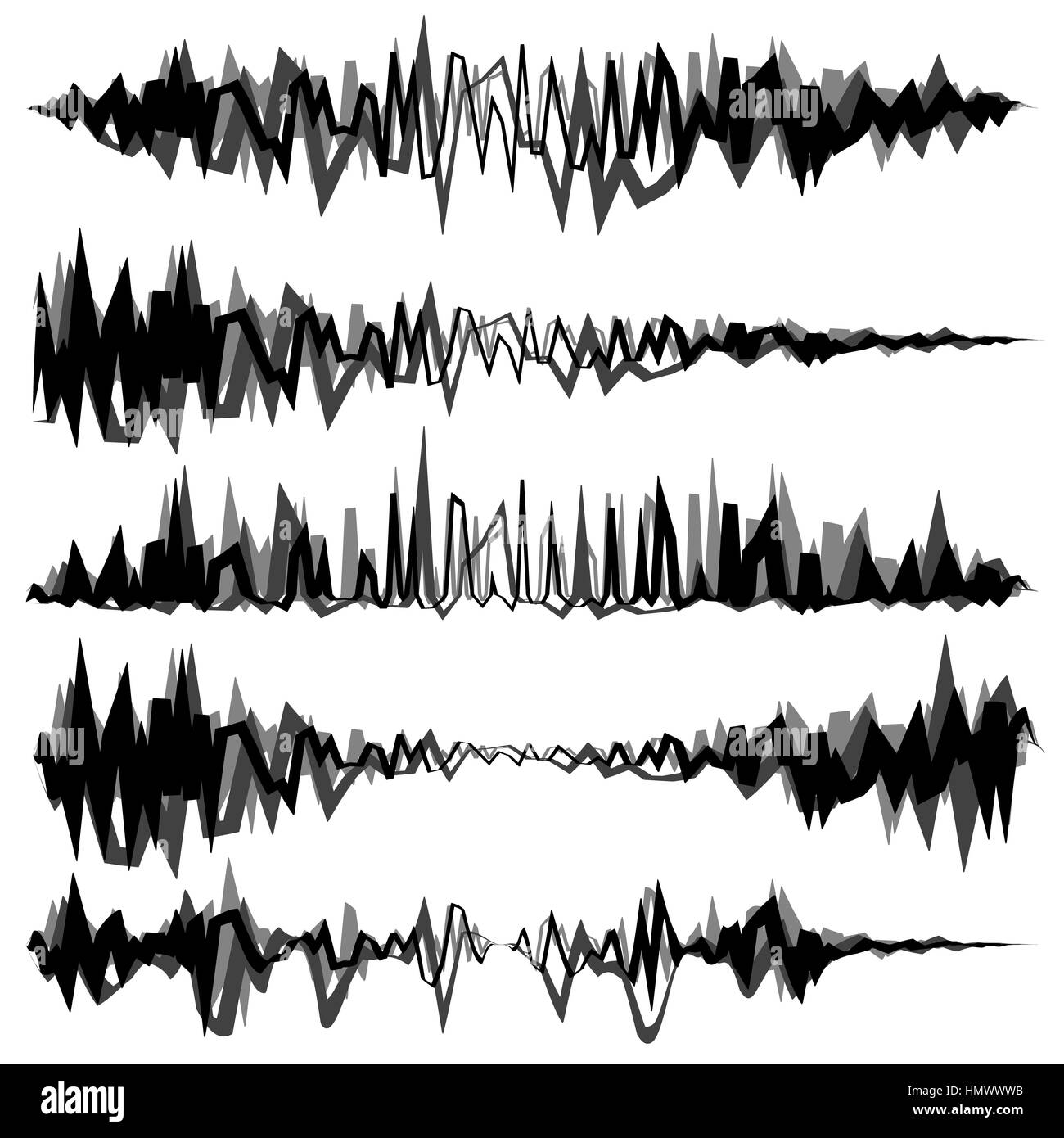 Equalizer (EQ, Equalizer lines) in zigzag, irregular style Stock Photo