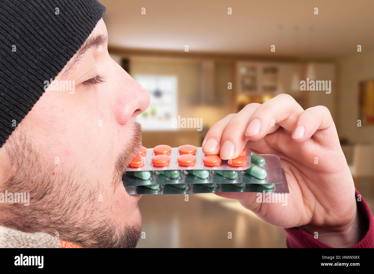 Closeup Of Sick Man Taking Many Pills As Medication Or Drug Abuse Concept Closeup Of Sick Man Taking Many Pills As Medication Or Drug Abuse Concept