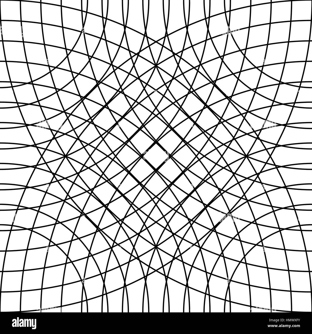 Cellular grid, mesh pattern with circles from center (Repeatable Stock ...