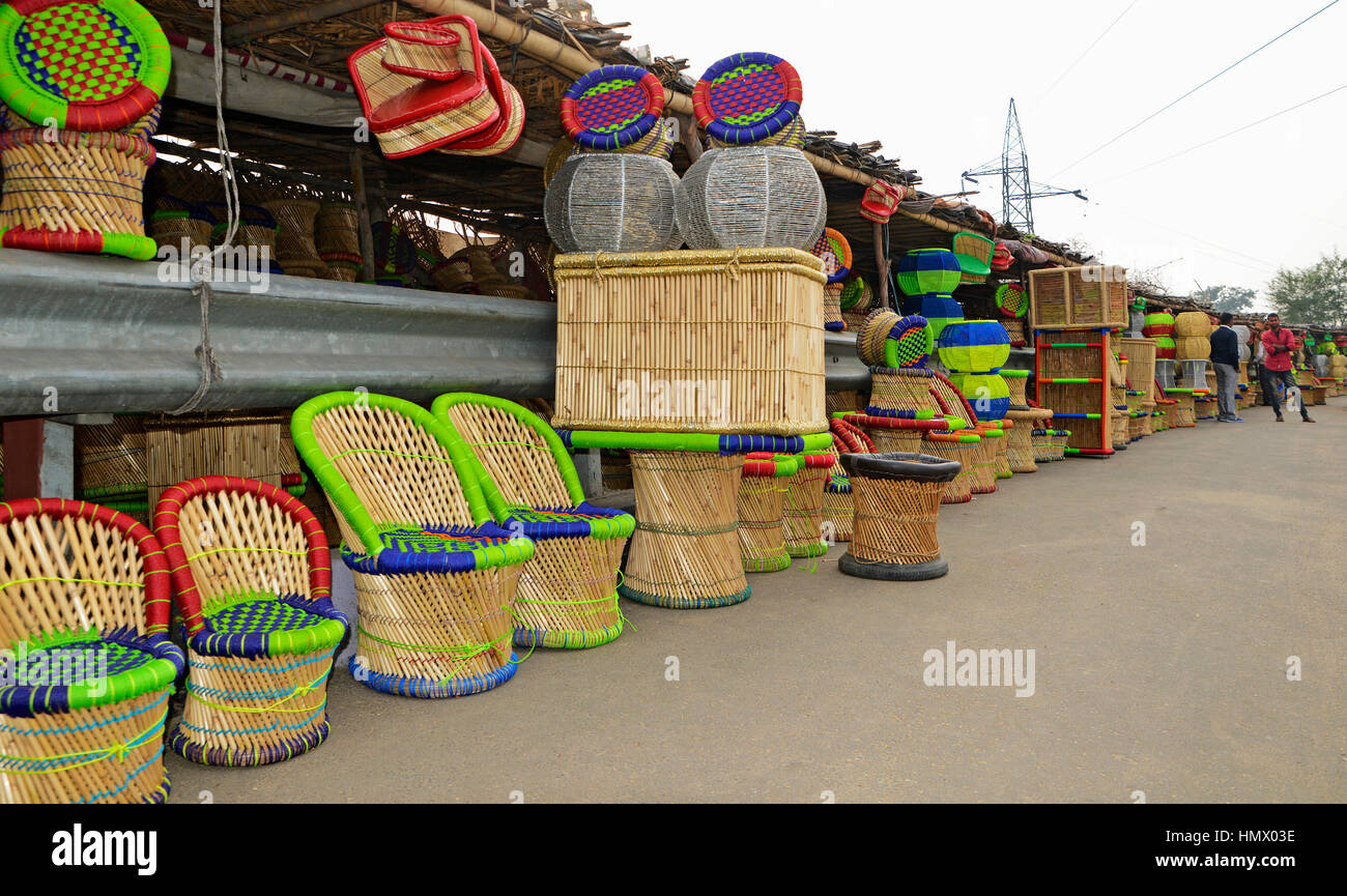 Bamboo Product Muda at Indian Market Stock Photo Alamy