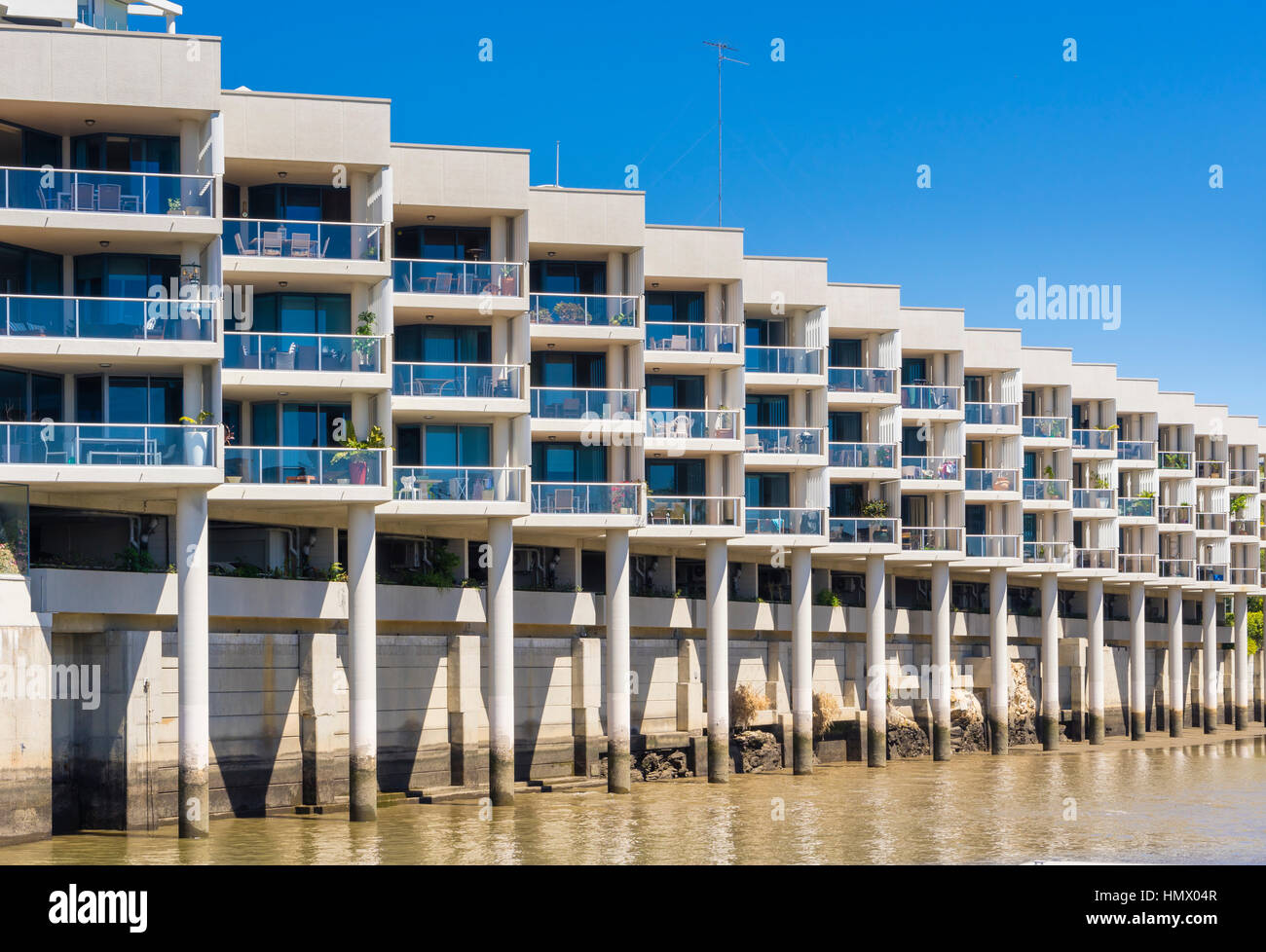 Waterfront apartments in Brisbane Stock Photo