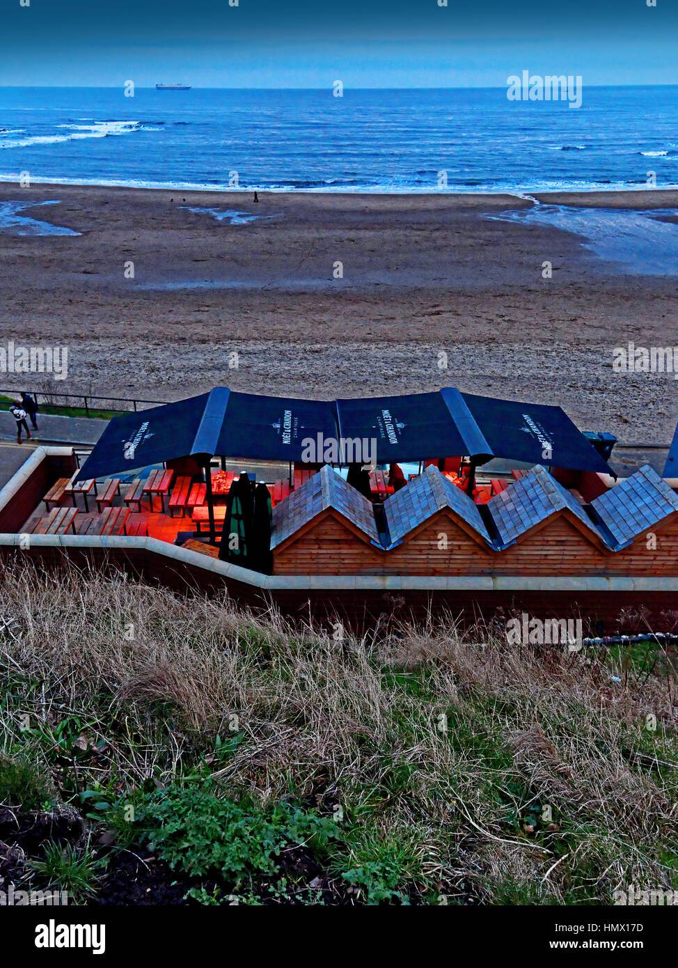The View iev restaurant café Cullercoats Tynemouth beach Stock Photo Alamy