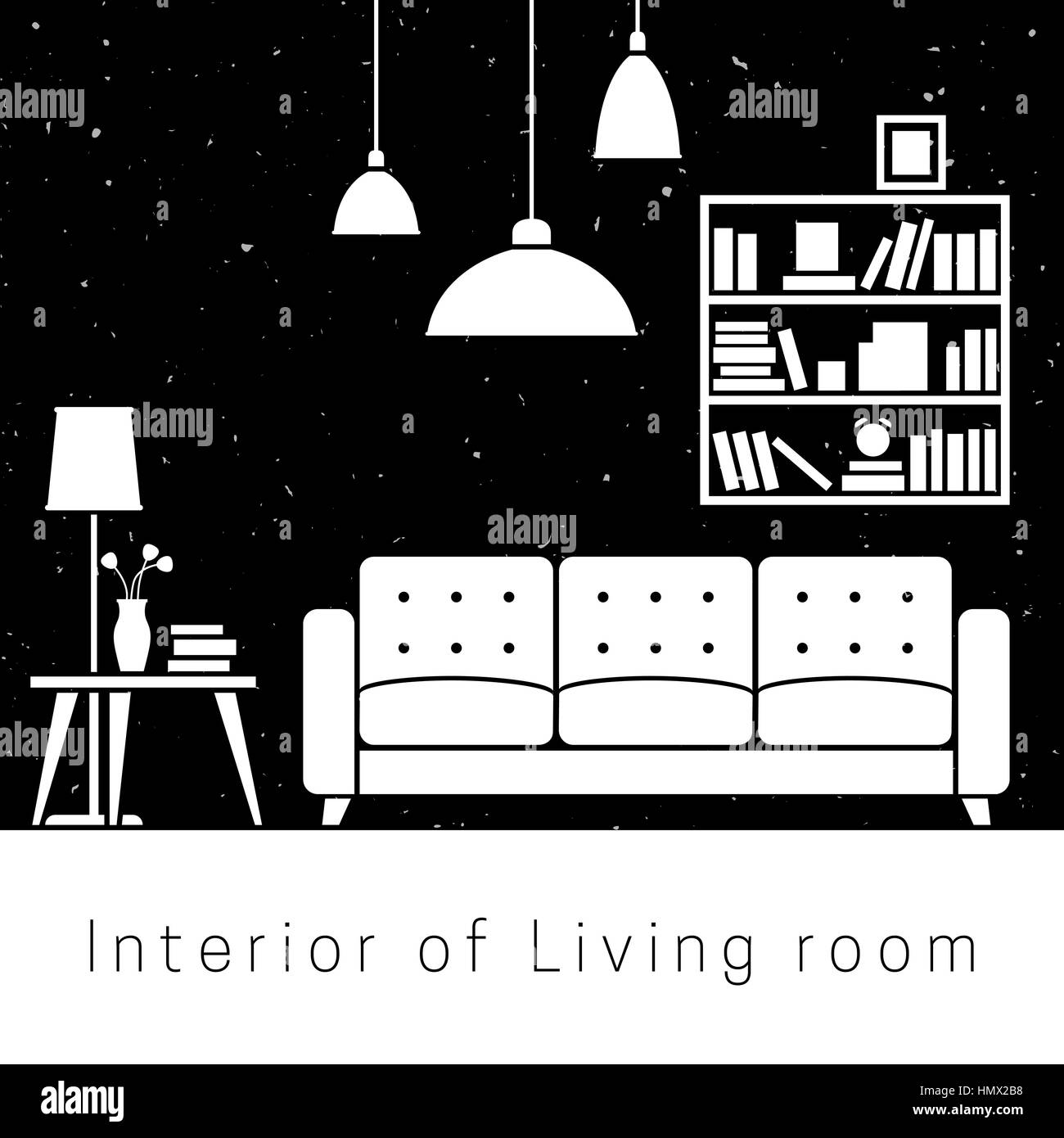 Living room interior Stock Vector