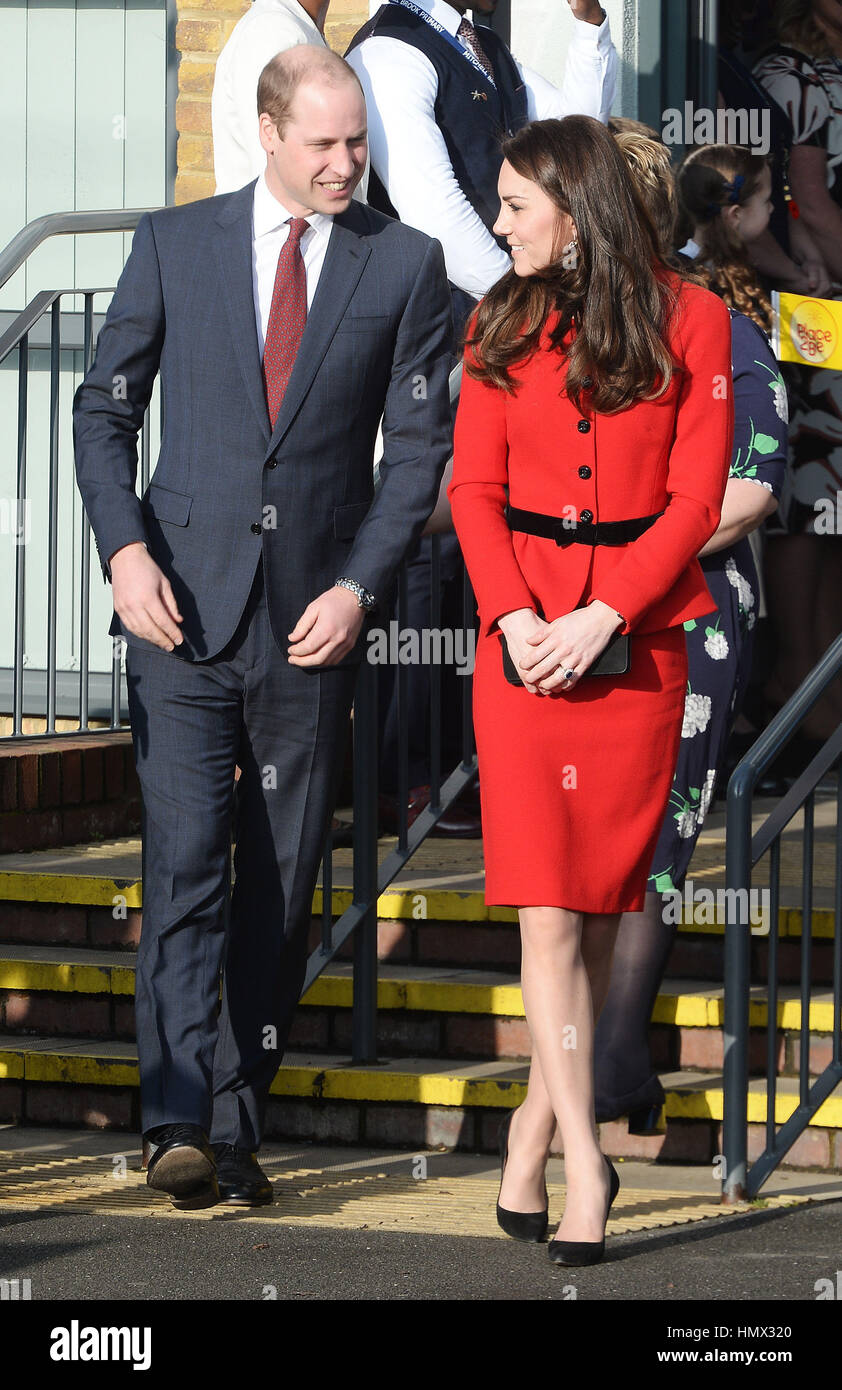 The Duke and Duchess of Cambridge leave the Mitchell Brook Primary ...