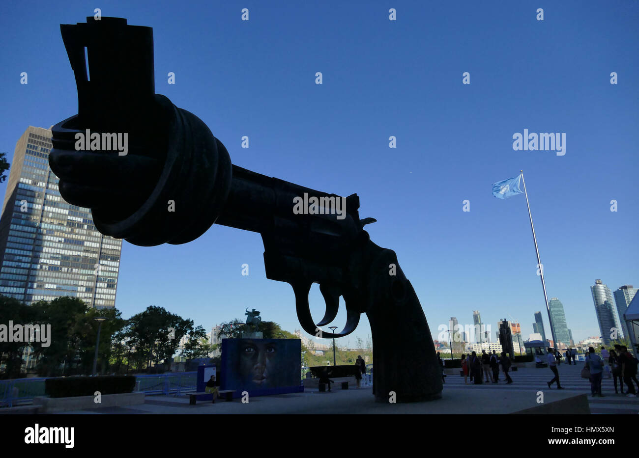 New York, United States. September 22nd 2016 - Non-Violence sculpture ...