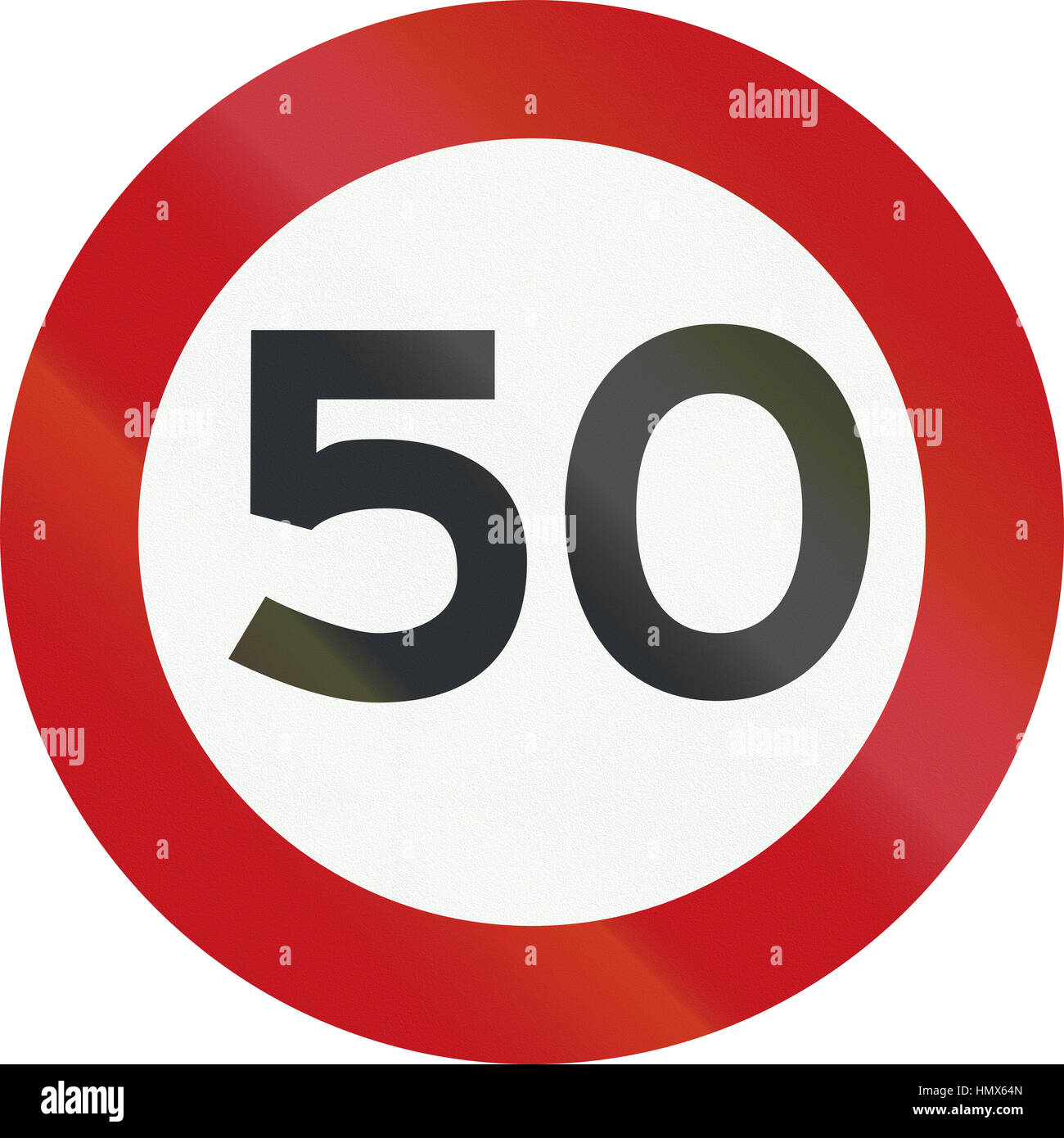 Dutch road sign A1 - Speed limit 50 Kmh. Stock Photo