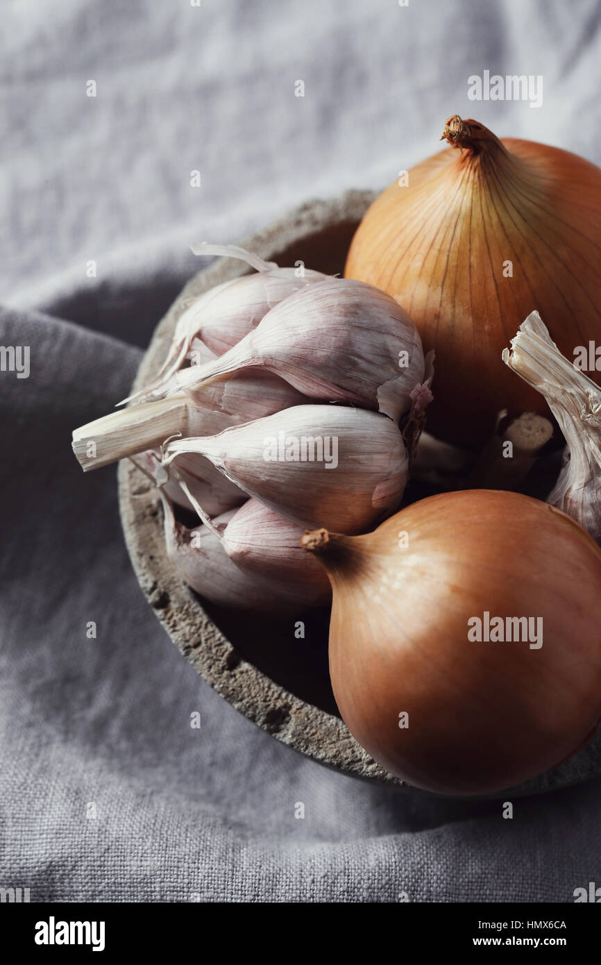Onion and garlic Stock Photo - Alamy