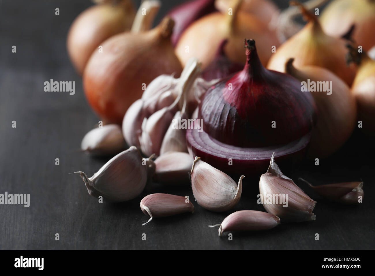 Onion and garlic Stock Photo - Alamy