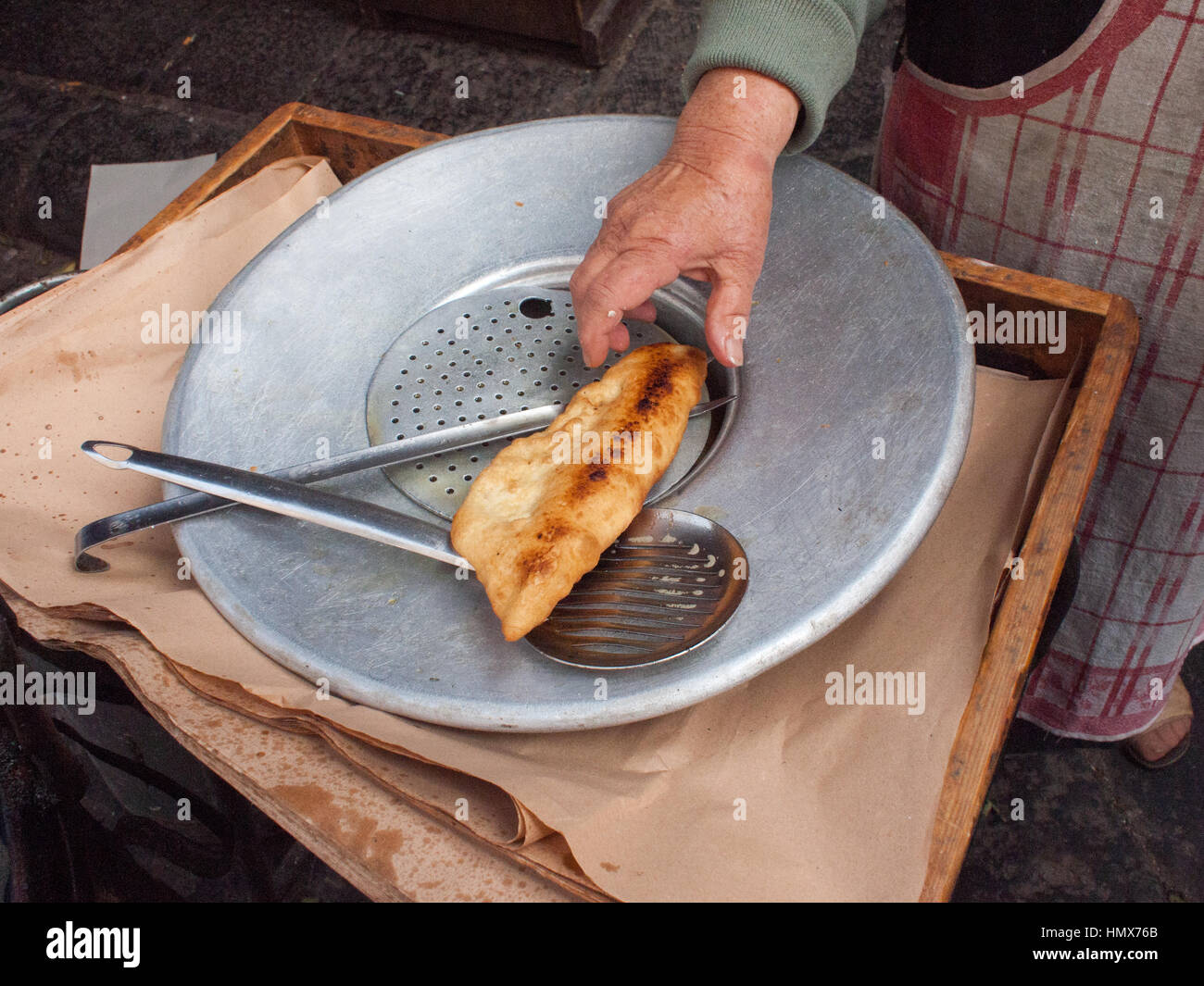 Fried pizza with oil in the street in Napoli Stock Photo Alamy