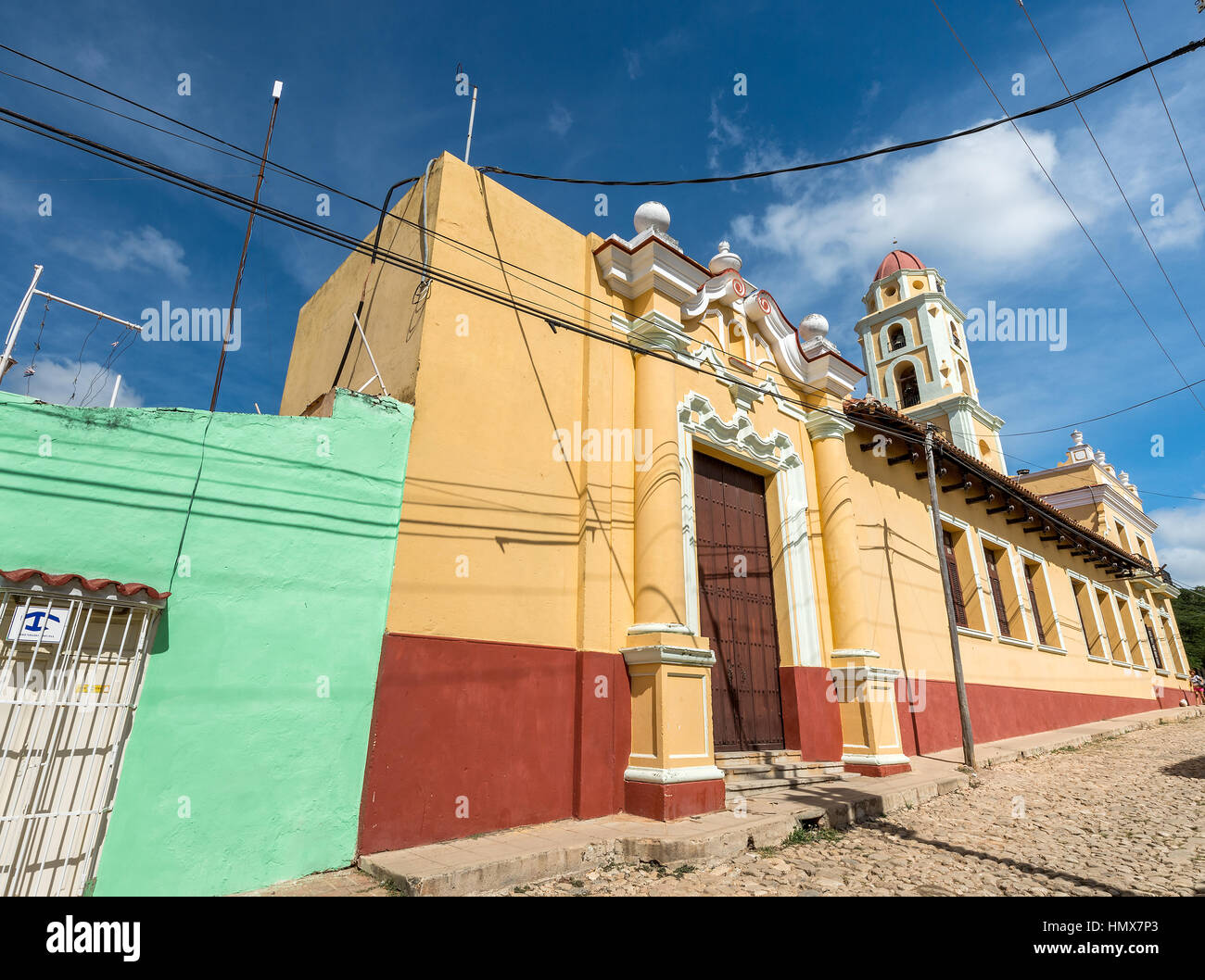 Cuba trinidad city colorful house walls Stock Photo