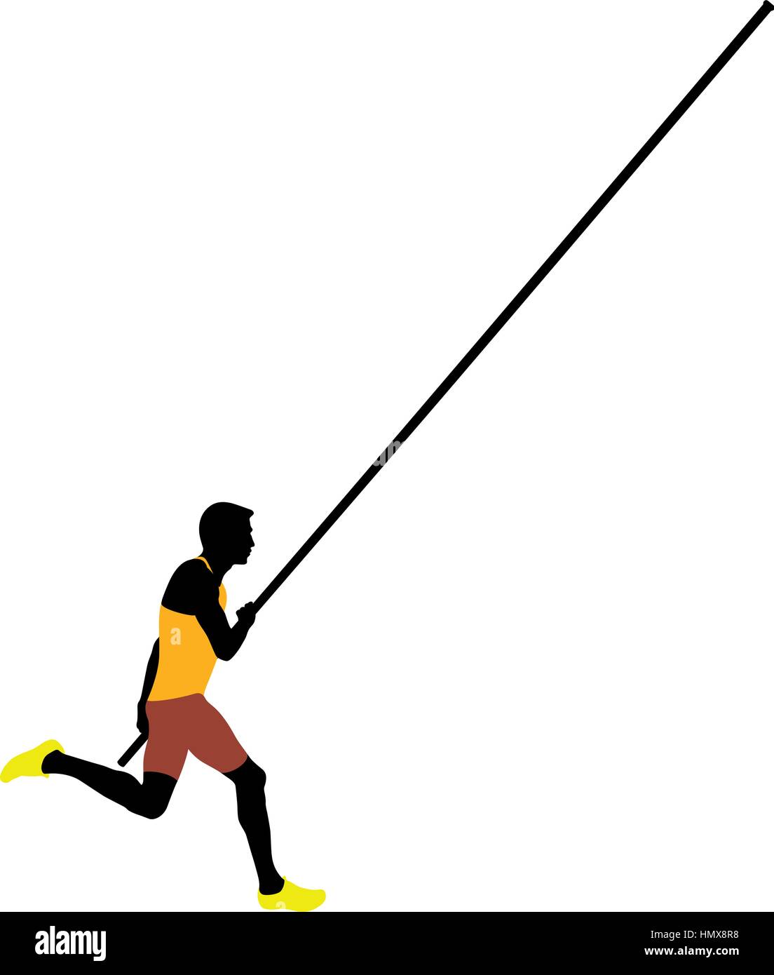 pole vault male athlete colored silhouette Stock Vector Image & Art Alamy