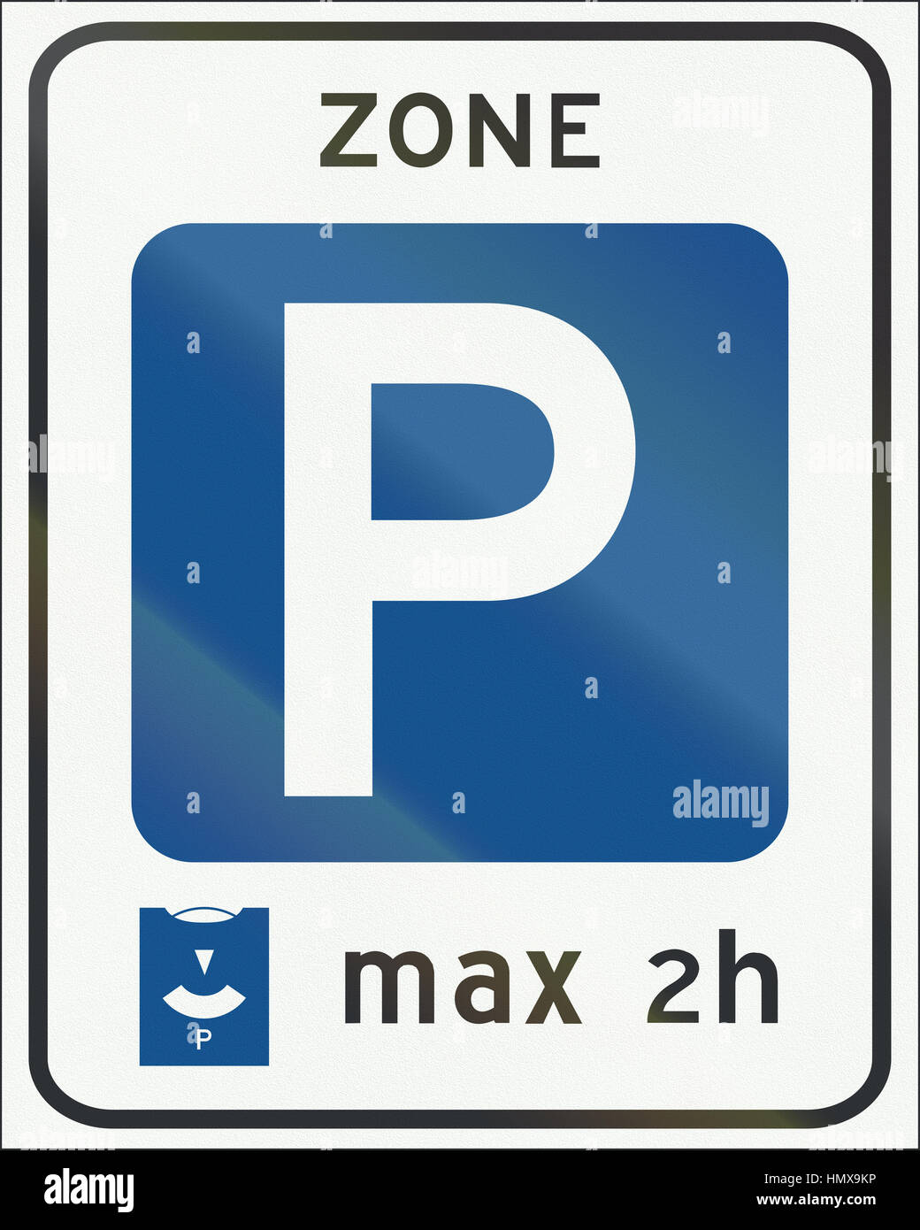 Netherlands road sign E10 Entrance to controlled parking zone Stock