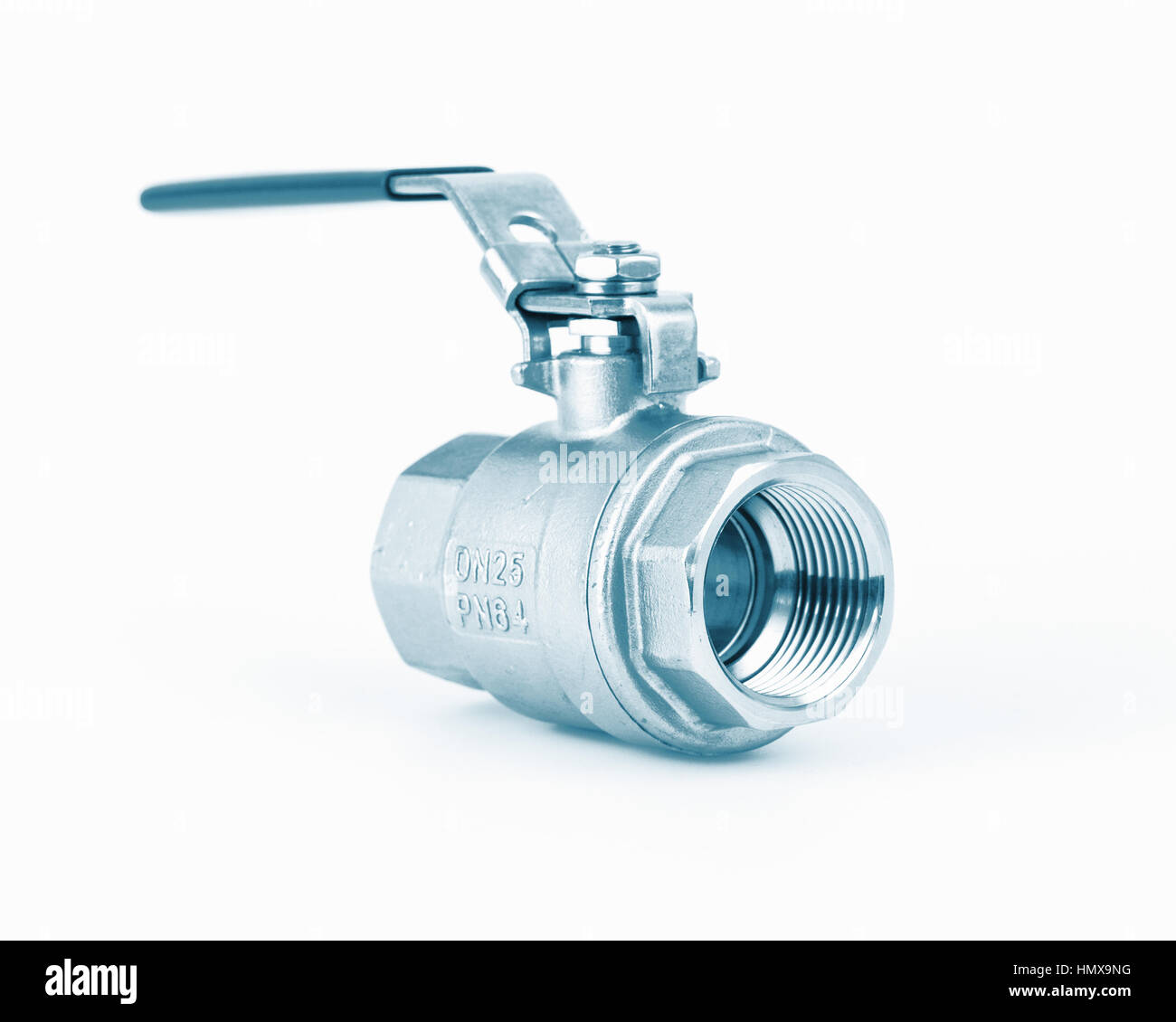 Ball valve front view Stock Photo