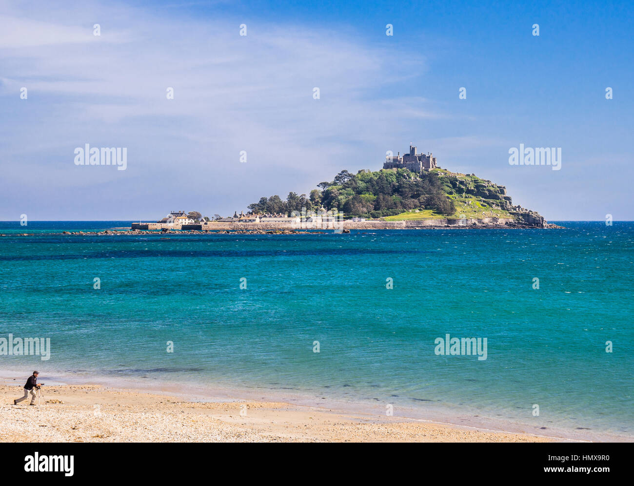 United Kingdom, South West England, Cornwall, Marazian, view of St. Michael's Mount Stock Photo