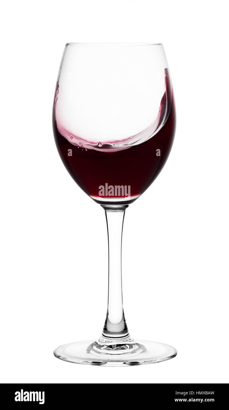 Splash of wine in glass goblet Stock Photo