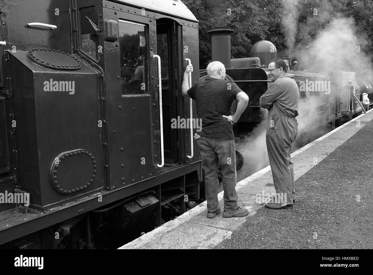 Walllingford Oxford UK Volunteers at the Cholsey and Wallingford heritage railway working and preparing steam trains. Stock Photo