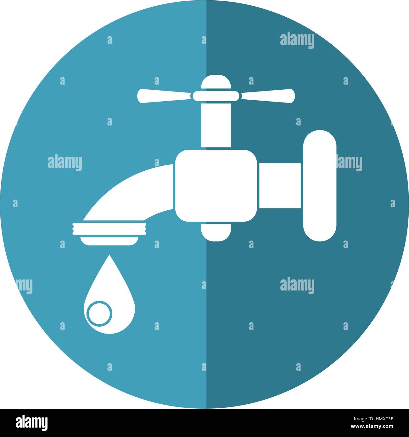 dripping faucet water recycle ecologicshadow circle Stock Vector Image