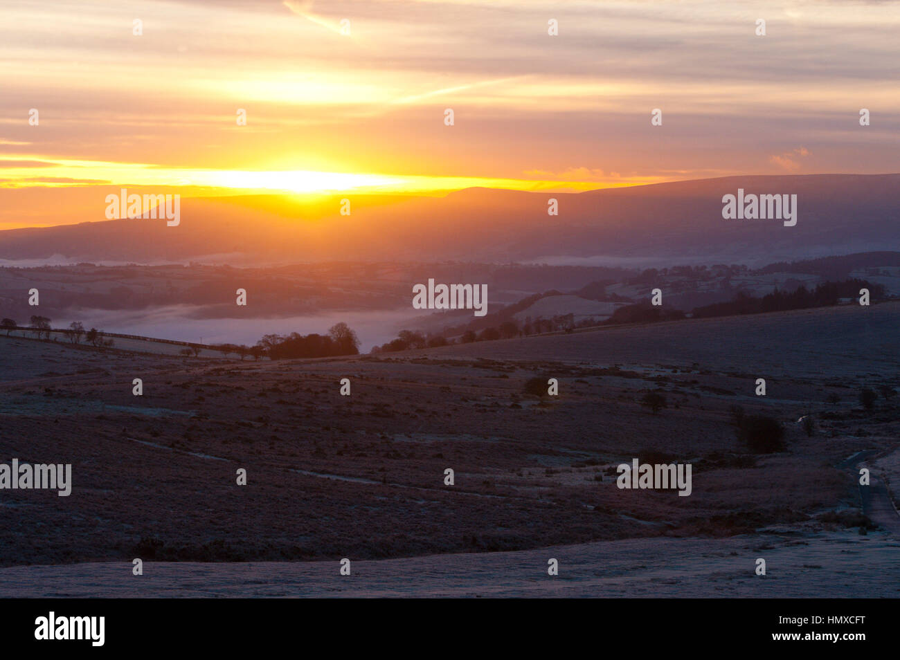 Brecon Beacons, Powys, Wales, UK. 6th February 2017. Weather. A view at