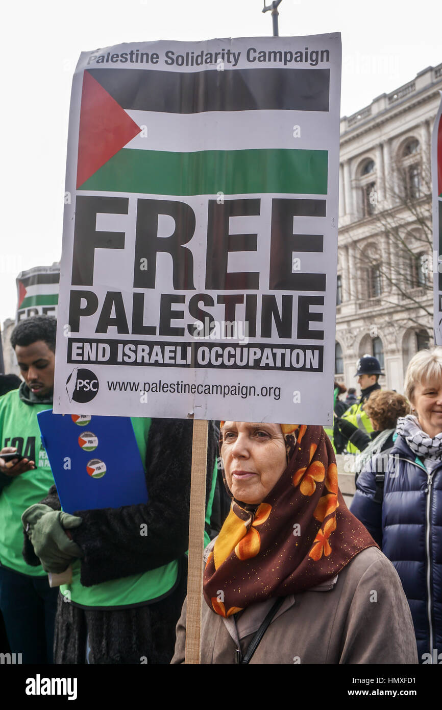 London, UK. 6th February, 2017. The Palestine Solidarity Campaign holds