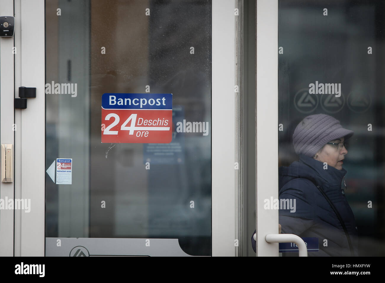 Bucharest, Romania. 06th Feb, 2017. A branch of Bancpost bank is seen on 6 February, 2017. Credit: Willem Arriens/Alamy Live News Stock Photo