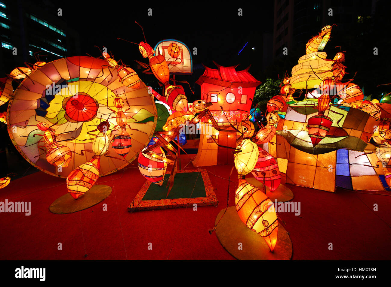 Lanterns at the 2017 Taipei Lantern Festival in the Ximen area of