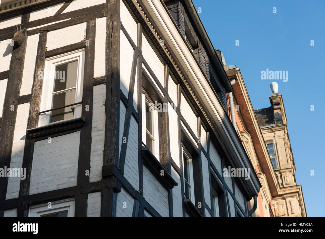 ESSEN, GERMANY - JANUARY 25, 2017: Essen-Werden is famous for its historic half-timbered houses Stock Photo
